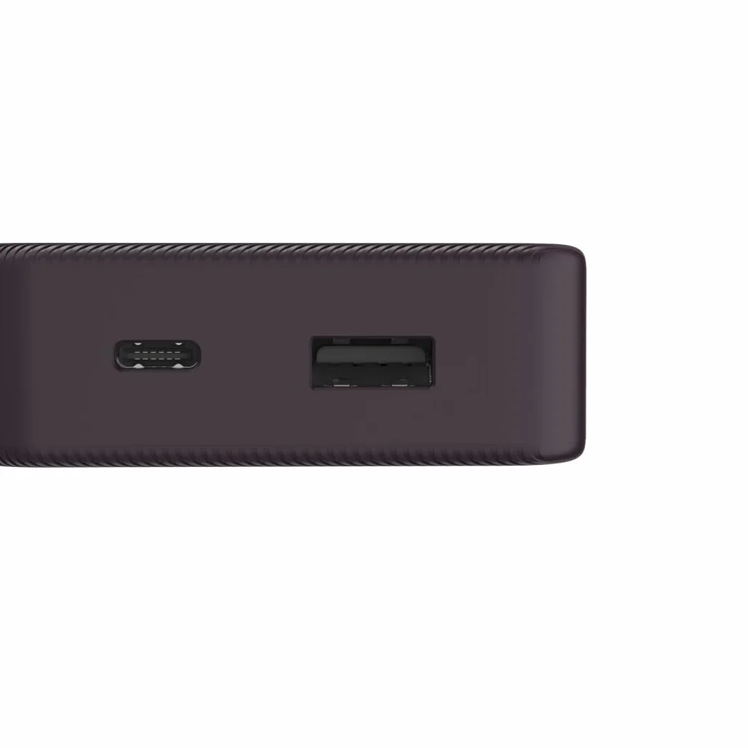 Hama Power Pack do ładowania telefonu 10000 mAh (powerbank, szybkie ładowanie, USB A, USB C, pojemny, lekki, mały, ładowarka) fioletowy bordowy