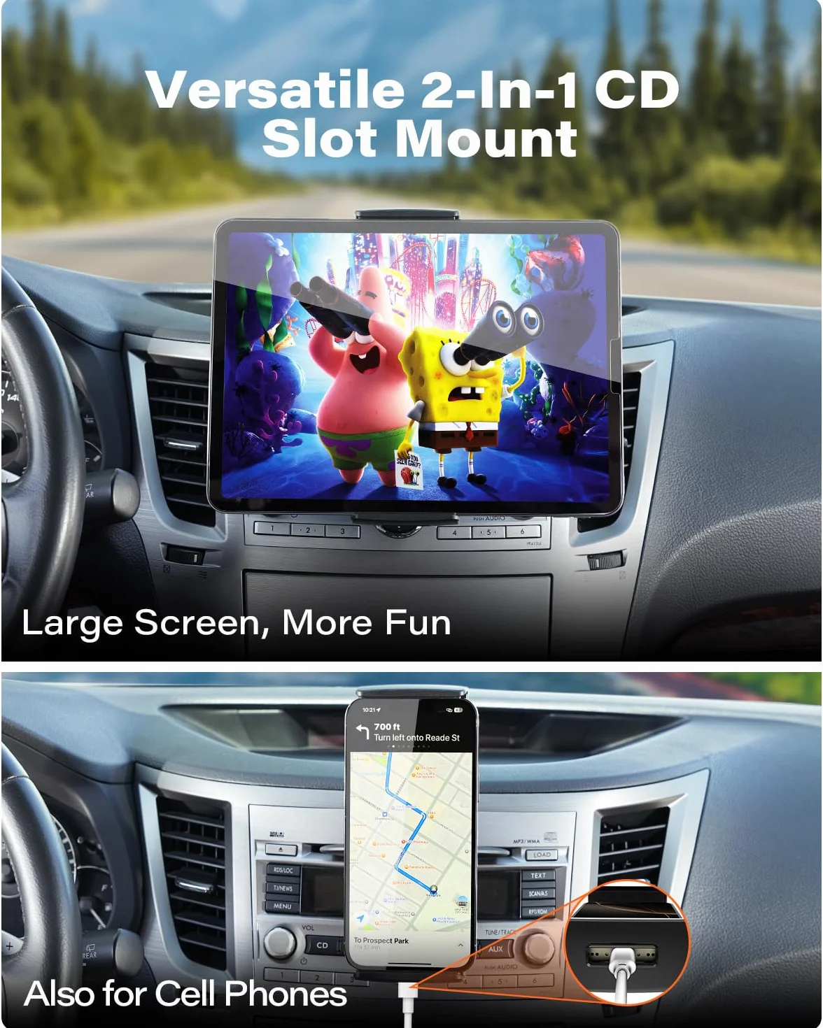 APPS2Car Uniwersalny otwór na tablet CD uchwyt samochodowy stojak