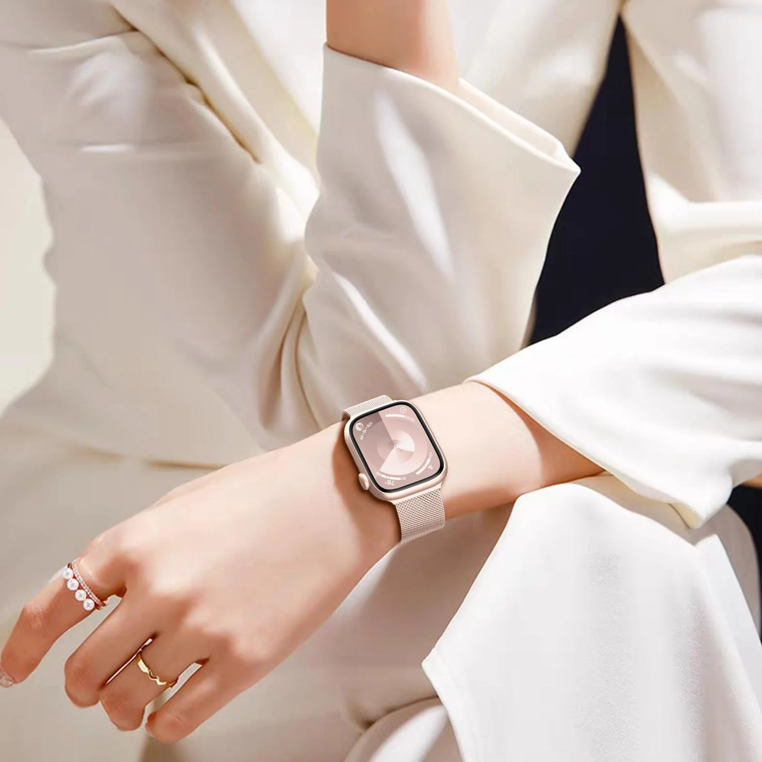 Pasek kompatybilny z paskiem Apple Watch 40 mm 38 mm 41 mm 42 mm 44 mm 45 mm 46 mm 49 mm mężczyźni kobiety ulepszona klamra magnetyczna Milano paski do zegarków iWatch SE Series 11, 10, 9, 8, 7, 6, 5