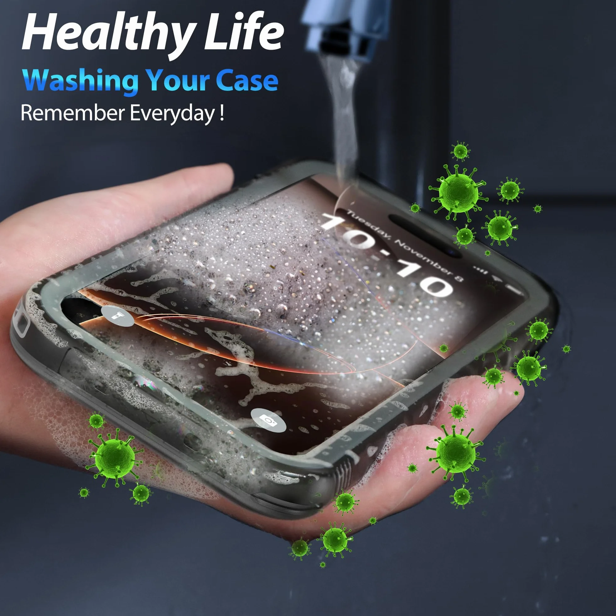 SPORTLINK Wodoodporne etui do iPhone'a 16 Pro Max - odporne na wstrząsy, wytrzymałe etui przednie i tylne [wbudowana osłona ekranu/aparatu] 360 ochrona całego korpusu [pyłoszczelne] [IP68 podwodny