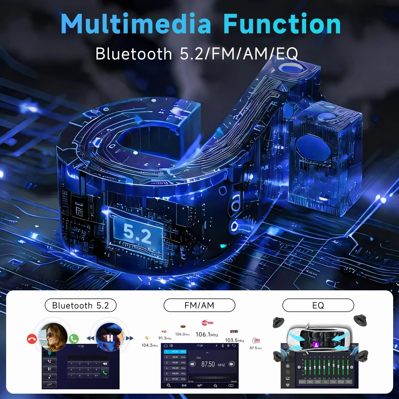 Hodozzy Radio samochodowe 1 DIN z ekranem 10,1 cala, bezprzewodowy Carplay, Android Auto, radio ekran dotykowy 1 Din Bluetooth AM/FM/RDS, MirrorLink EQ USB/AUX odtwarzanie wideo online + kamera