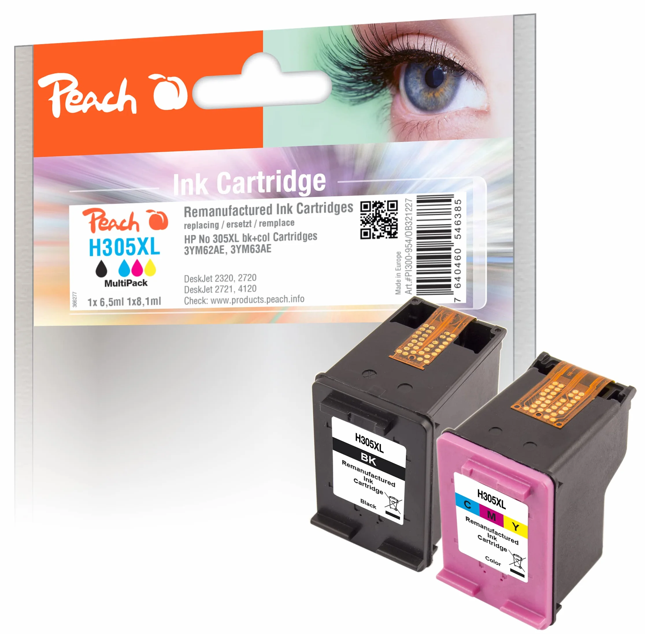 Peach H305/307 głowice do drukarek XL (BK, C) zastępuje HP nr 305XL, 6ZA94AE np. HP Envy 6010, HP Envy 6030, HP DeskJet Plus 4122 e, HP Envy 6030 e, HP DeskJet 2721 e, HP Desk. Jet 2710