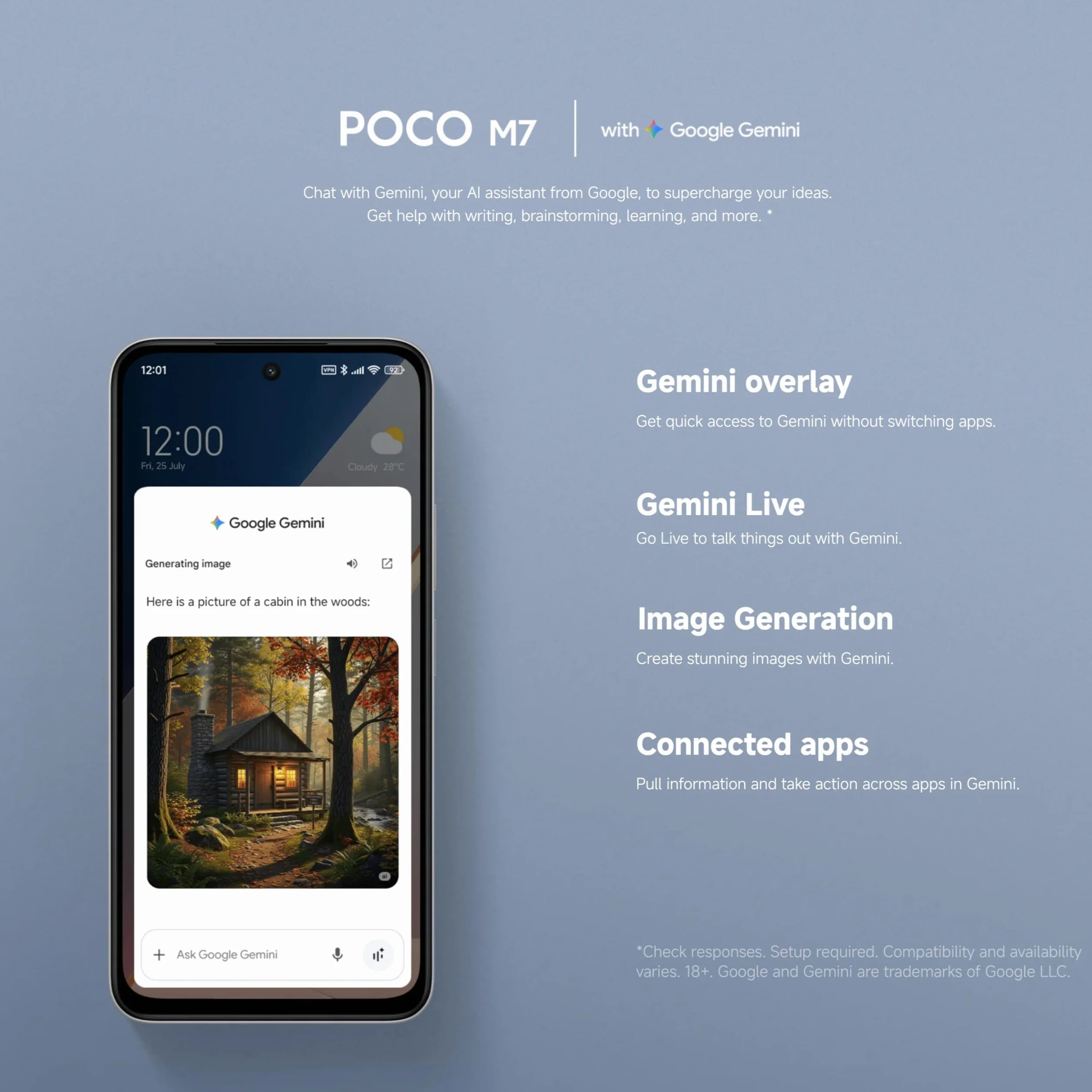 XIAOMI POCO M7 smartfon 6+128 GB, podwójny aparat 50 MP z AI, 16,9 cala FHD+, Snapdragon 685, szybkie ładowanie 33 W i odwracalne 18 W, ładowarka nie jest dołączona, srebrna (Wersja ES)