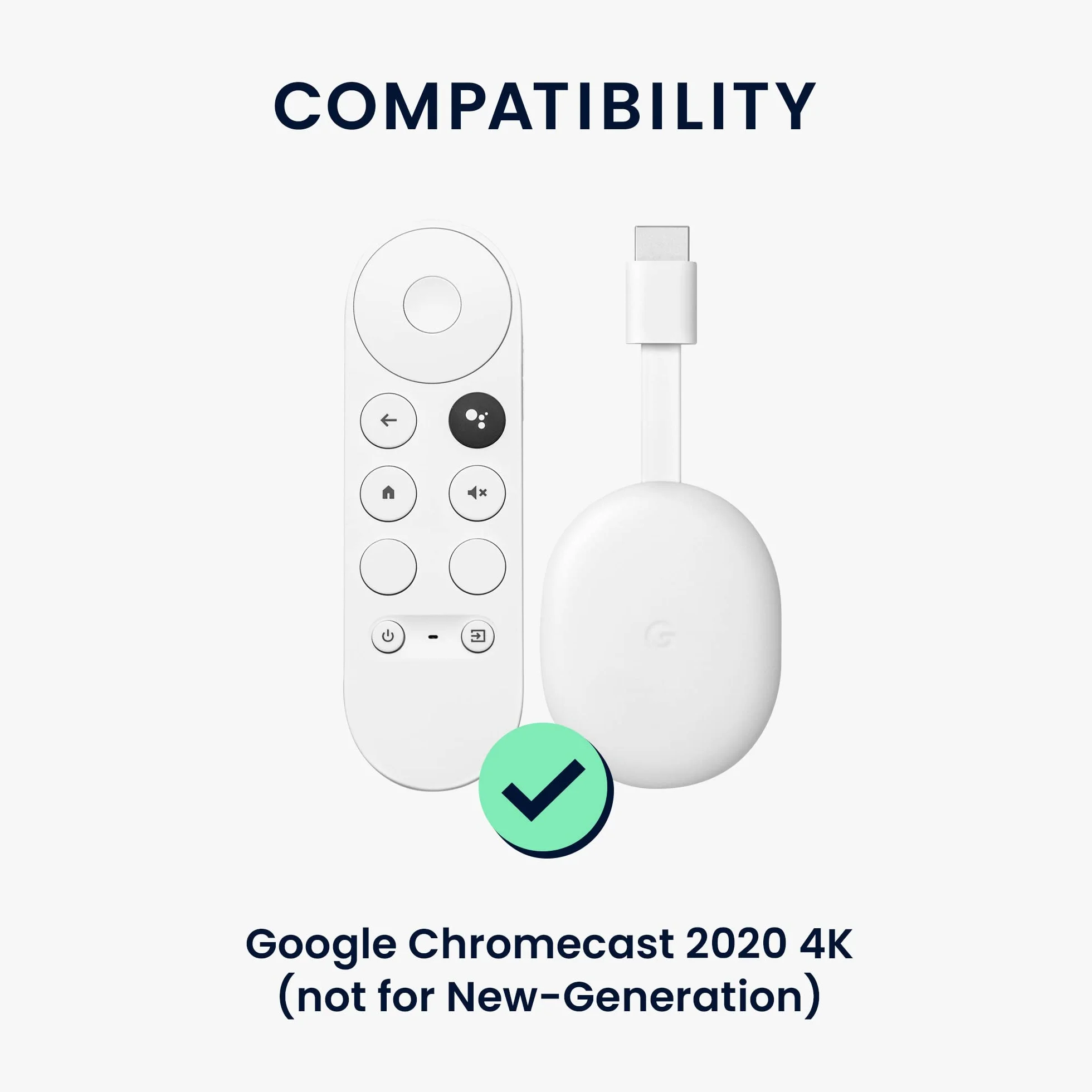 kwmobile Zestaw pokrowców na pilota kompatybilny z Google Chromecast 2020 4K (nie dla nowej generacji) - pilot i etui na urządzenie, zestaw 2-częściowy - biały/biały