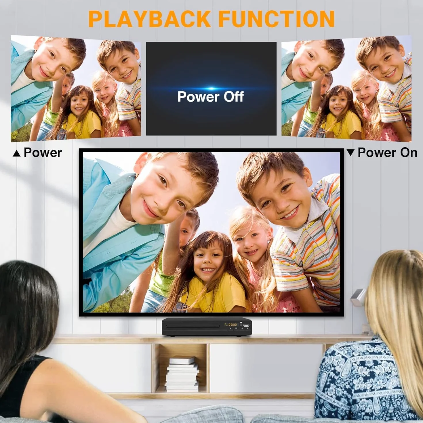 GOKUID Odtwarzacz DVD do telewizorów z HD 1080p upscaling, HDMI i AV i wyjściem koncentrycznym (kabel HDMI i AV w zestawie), wejście USB, pilot zdalnego sterowania w zestawie, czarny