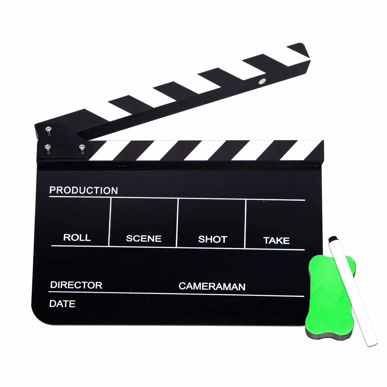Akrylowe klap Clapperboard Film Scena akcji Łupek 30 x 24 cm, czarny