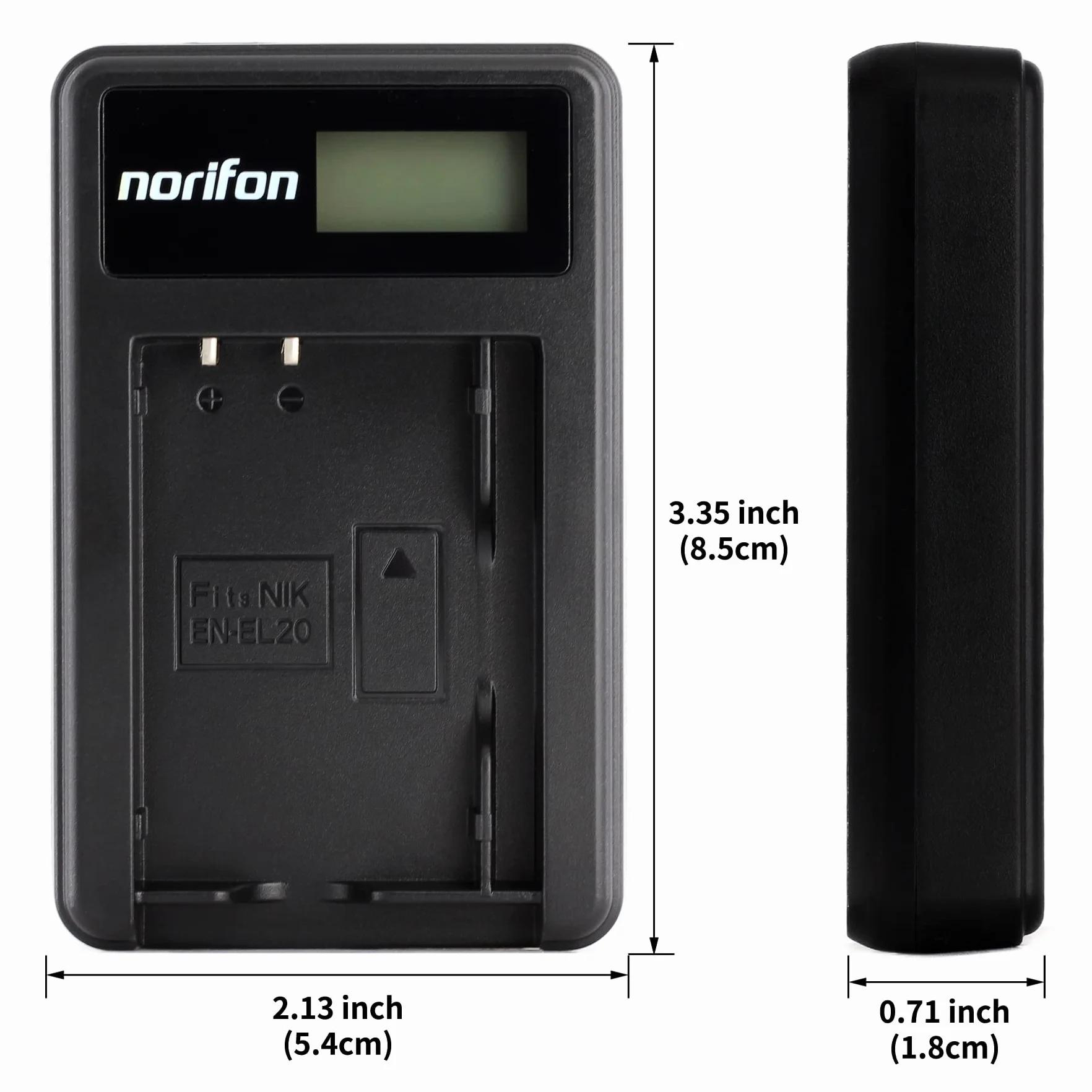 Norifon EN-EL20 LCD USB Ładowarka do Nikon 1 AW1, 1 J1, 1 J2, 1 J3, 1 J4, 1 S1, 1 S2, 1 V3, Coolpix A Aparat i nie tylko