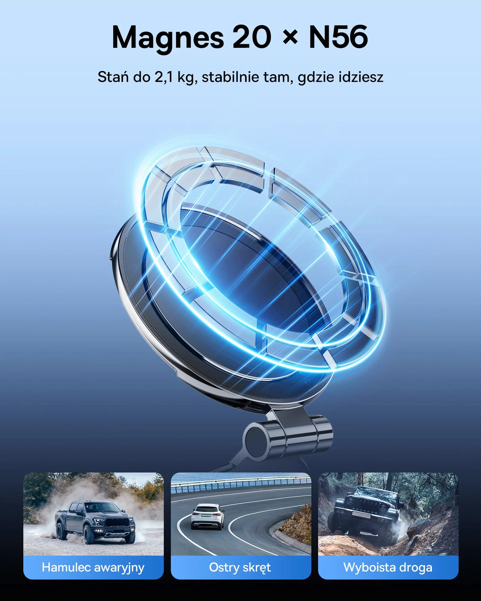 Baseus MagPro II uchwyt samochodowy na telefon komórkowy magnetyczny, [w pełni metalowy] [20x magnesy N56] [obracany o 360° i wysuwany] uchwyt MagSafe na telefon komórkowy, do iPada, iPhone 12-16