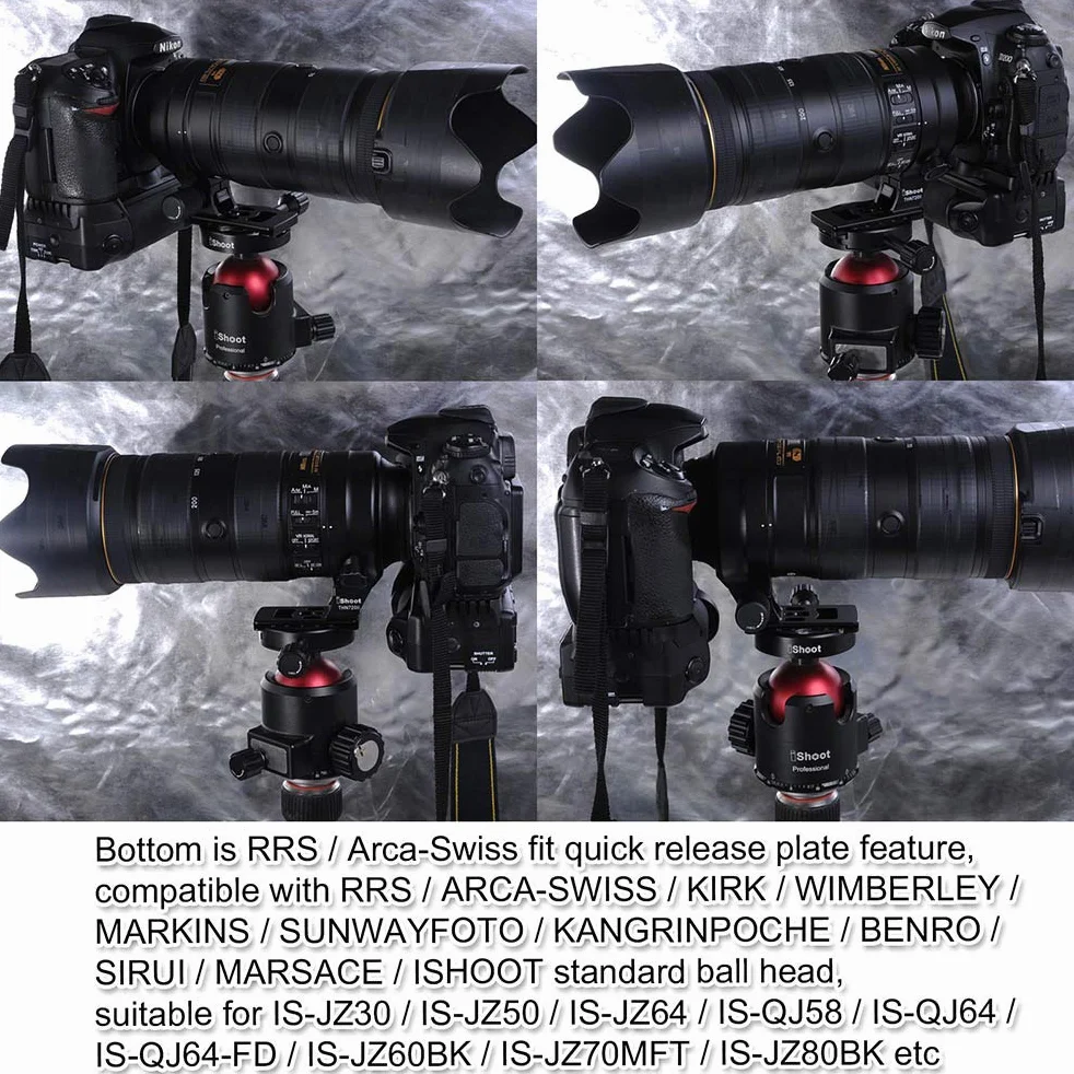 iShoot Pierścień do montażu statywu zamiennik obiektywu stóp podstawa do kołnierza Nikon AF-S 70-200 mm f/2,8E FL ED VR Nikkor z szybkozłączką typu Arca-Swiss zacisk płyta dopasowana do głowicy kulowej
