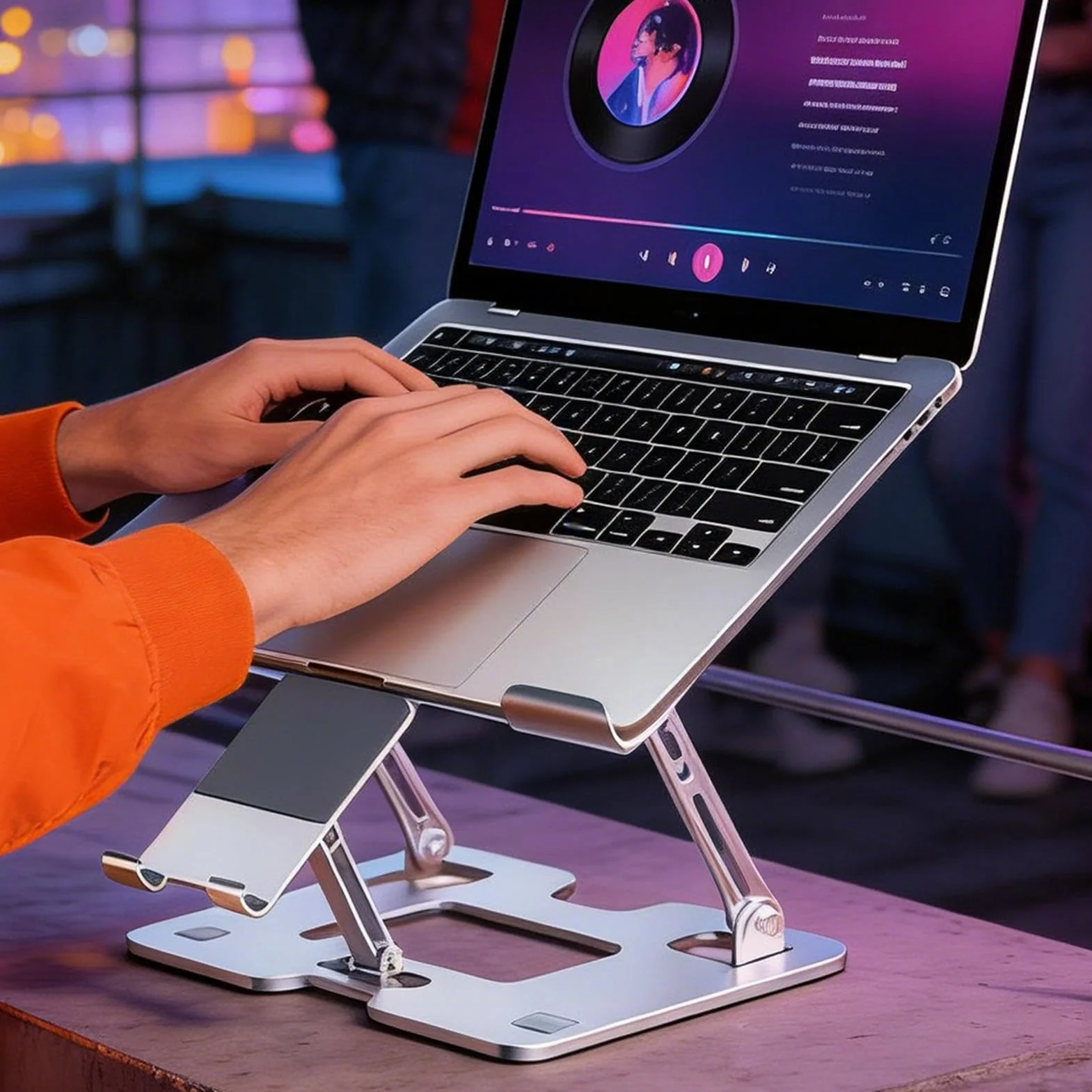 Podstawka Pod Laptop Na Biurko 5 Pozycji Regulacji Wysokości Chłodząca
