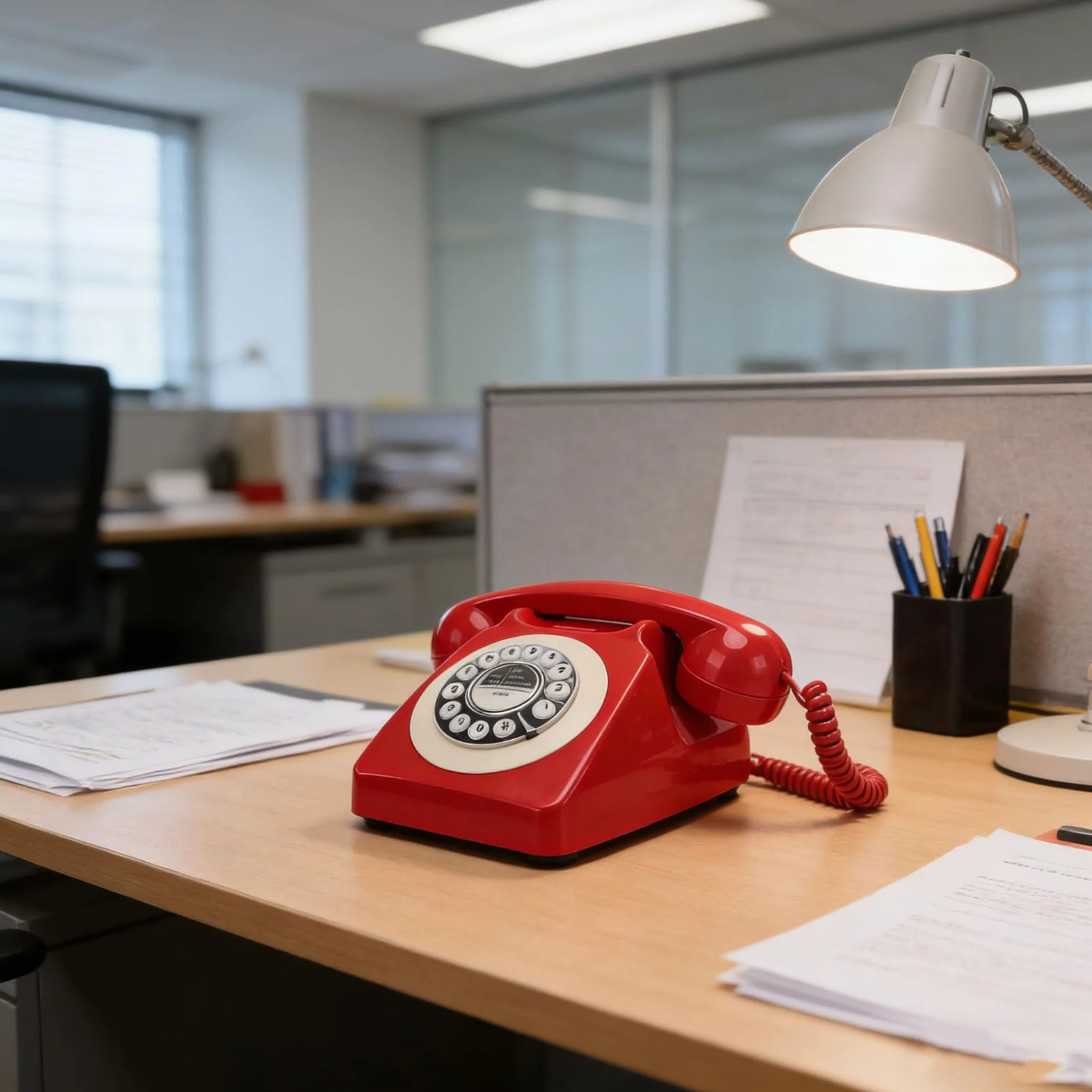 Denash Przewodowy Telefon Stacjonarny w Stylu Retro, Klasyczny Telefon z Wybieraniem Typu Push Dial i funkcją Ponownego Wybierania Numeru, Zabytkowy Domowy do Biura i Deko (czerwony)