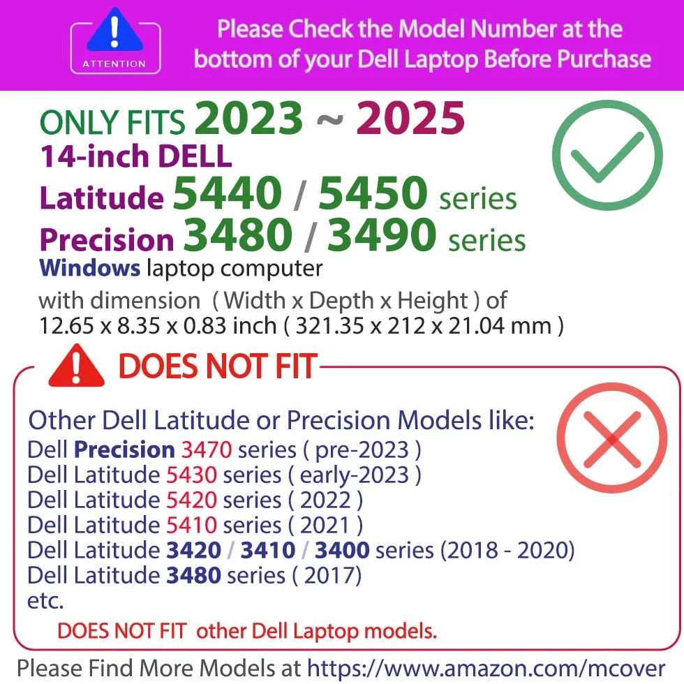 mCover Etui kompatybilne TYLKO z serii Dell Latitude 5440 5450 / Precision 3480 3490 z serii Windows 2023~2024 (nie pasuje do innych modeli Dell) - przezroczyste