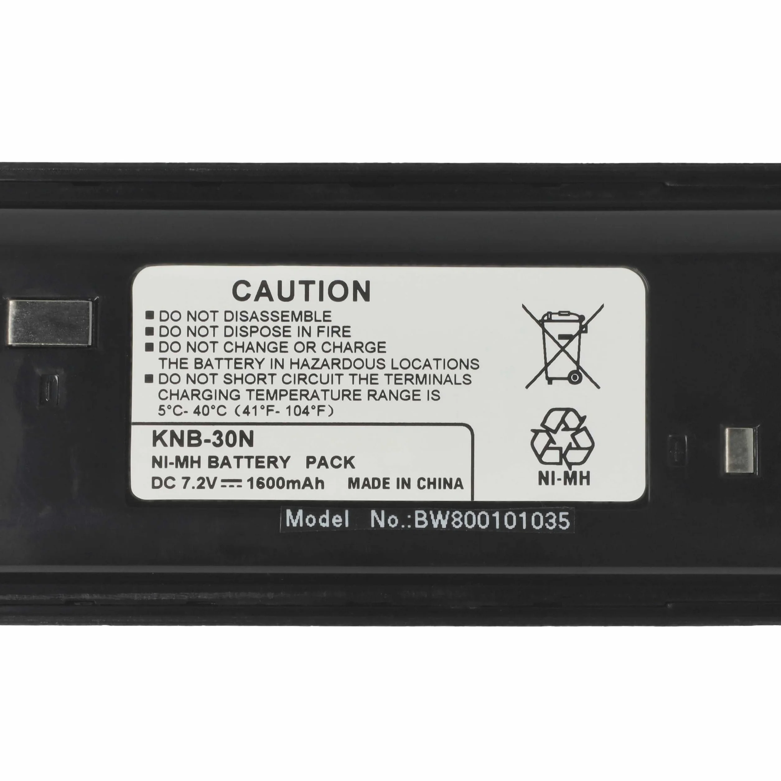vhbw Akumulator 5X kompatybilny z radiem Kenwood TK-2200V8P, TK-2200V2P, TK-2206M, TK-2206, TK-2202, TK-2202E Radio (1600mAh, 7,2V, NiMH)