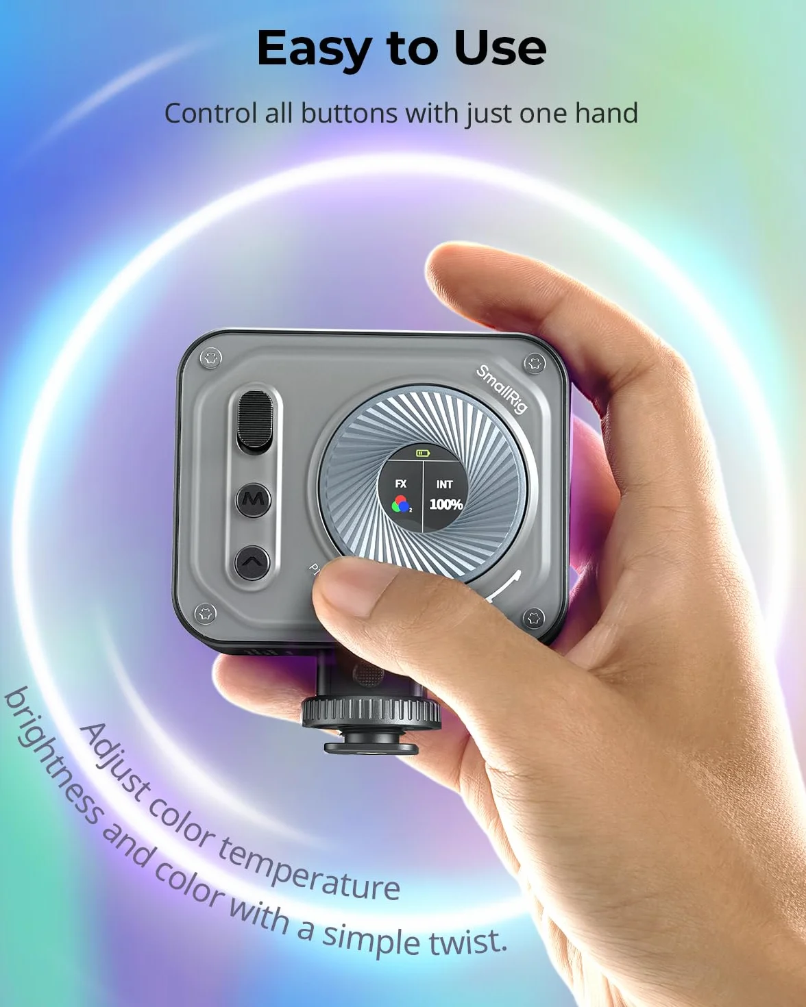 SMALLRIG Vibe P108 Pro RGB Video Light, Przenośna Lampa LED do Fotografii, Lampa do Zimnej Stopki, CRI95+, 2500-6500K, 12 Efektów, Akcesoria do Wypełniania światłem dla Twórców Treści - 4661