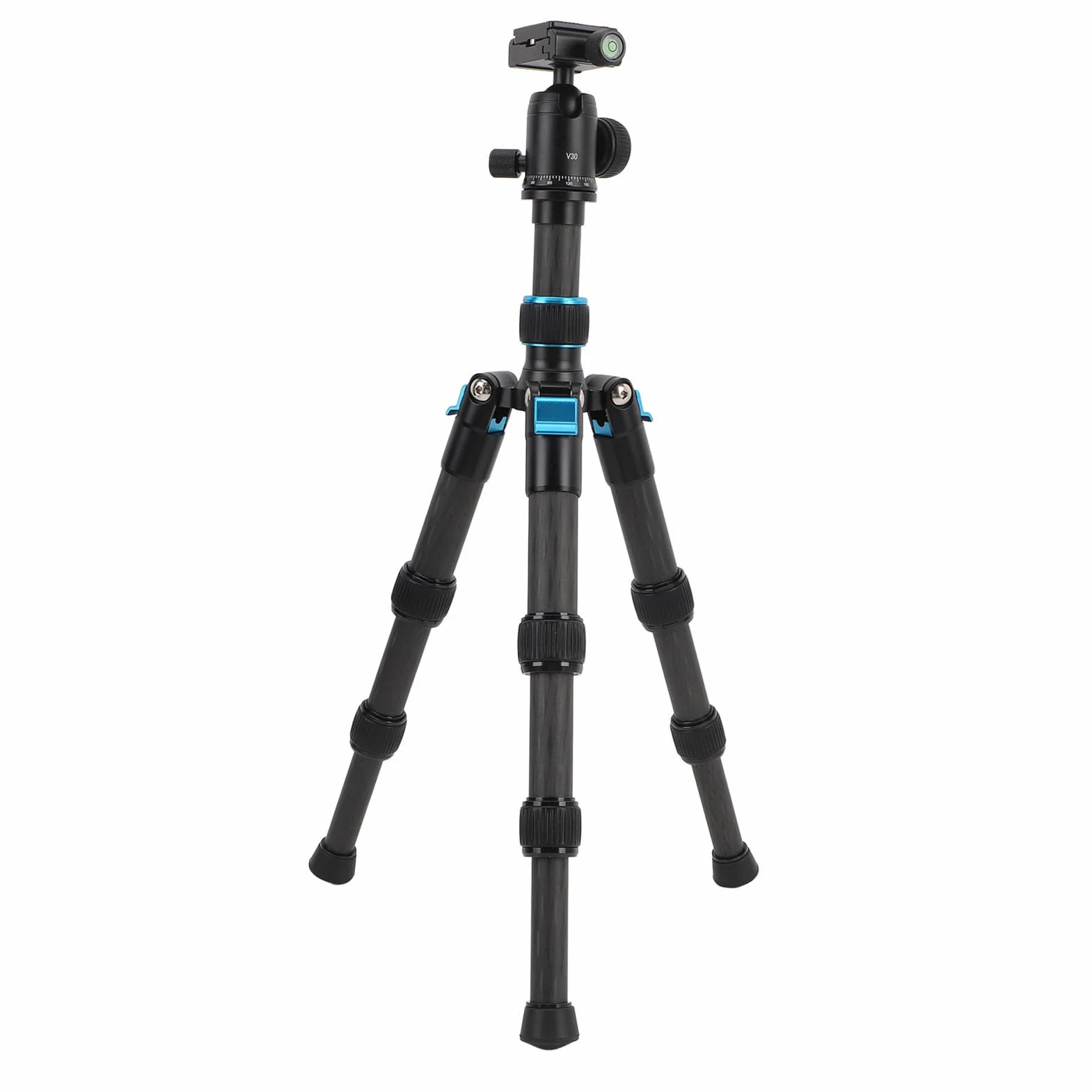 Statyw do Aparatu Stacjonarnego Akozon, Wysuwany Otwór na śrubę 1/4 Cala z Włókna Węglowego z głowicą kulową 360° do Płytki Arca QR z poziomicą Mini Statyw do Aparatu DSLR