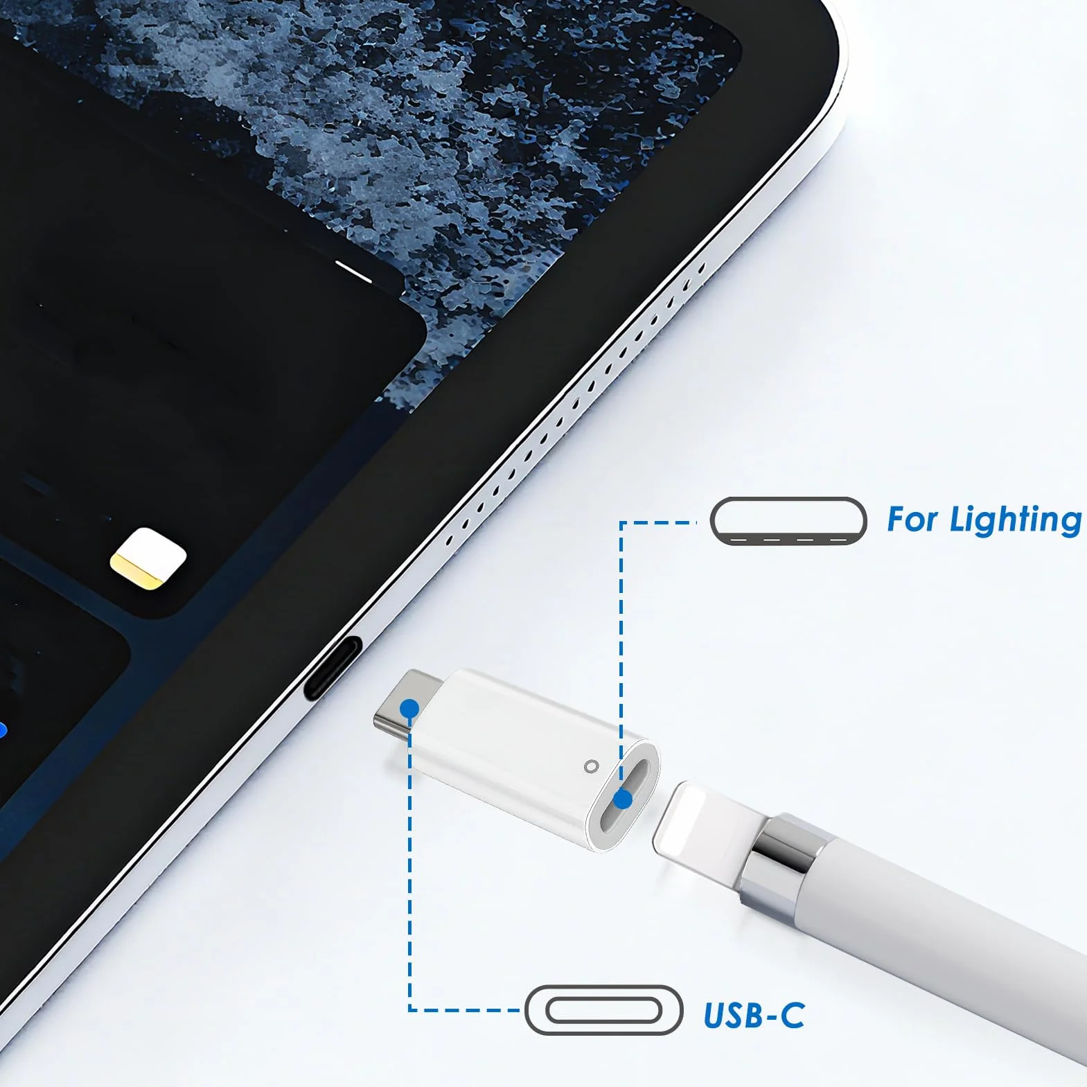 Adapter ładowania USB C na ołówek do ładowania kompatybilny z Apple Pencil 1. generacji
