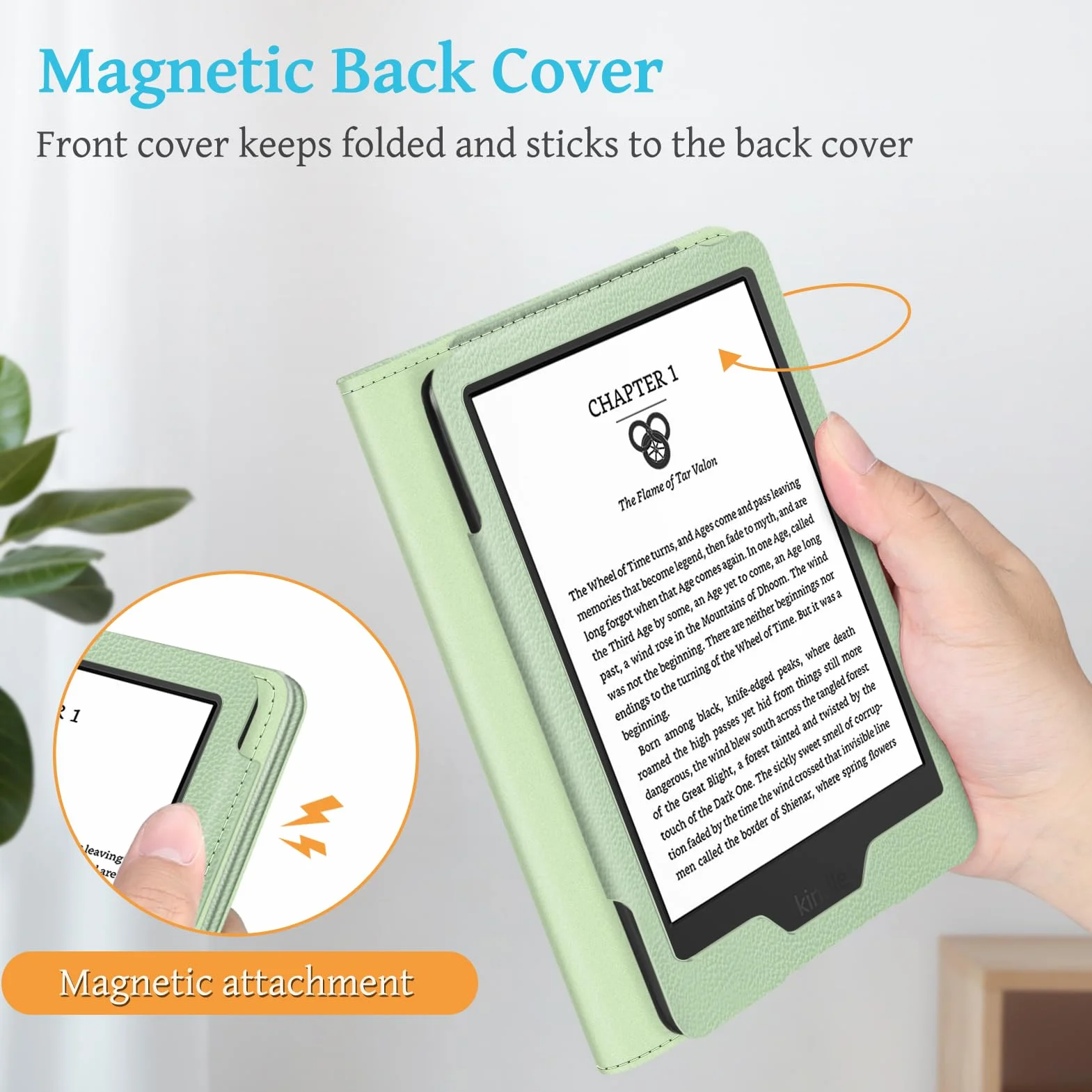 Fintie Etui do Kindle Basic 2024/2022, 6 cali (11. generacji) – 2024/2022, pokrowiec ochronny z paskiem na rękę i funkcją automatycznego uśpienia/budzenia do Kindle Basic 2024, pastelowa zieleń