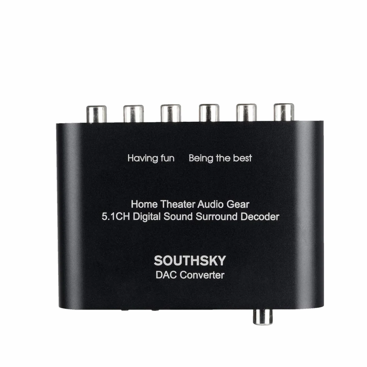 SOUTHSKY 5.1Cyfrowy Konwerter Dźwięku Przestrzennego, SPDIF, Optyczny, Koncentryczowy, 3,5 mm Gniazda Analogowego Audio 5.1CH, Wsparcie Dolby Digital, Dekoder DTS, DVD, HDTV, Wzmacniacz