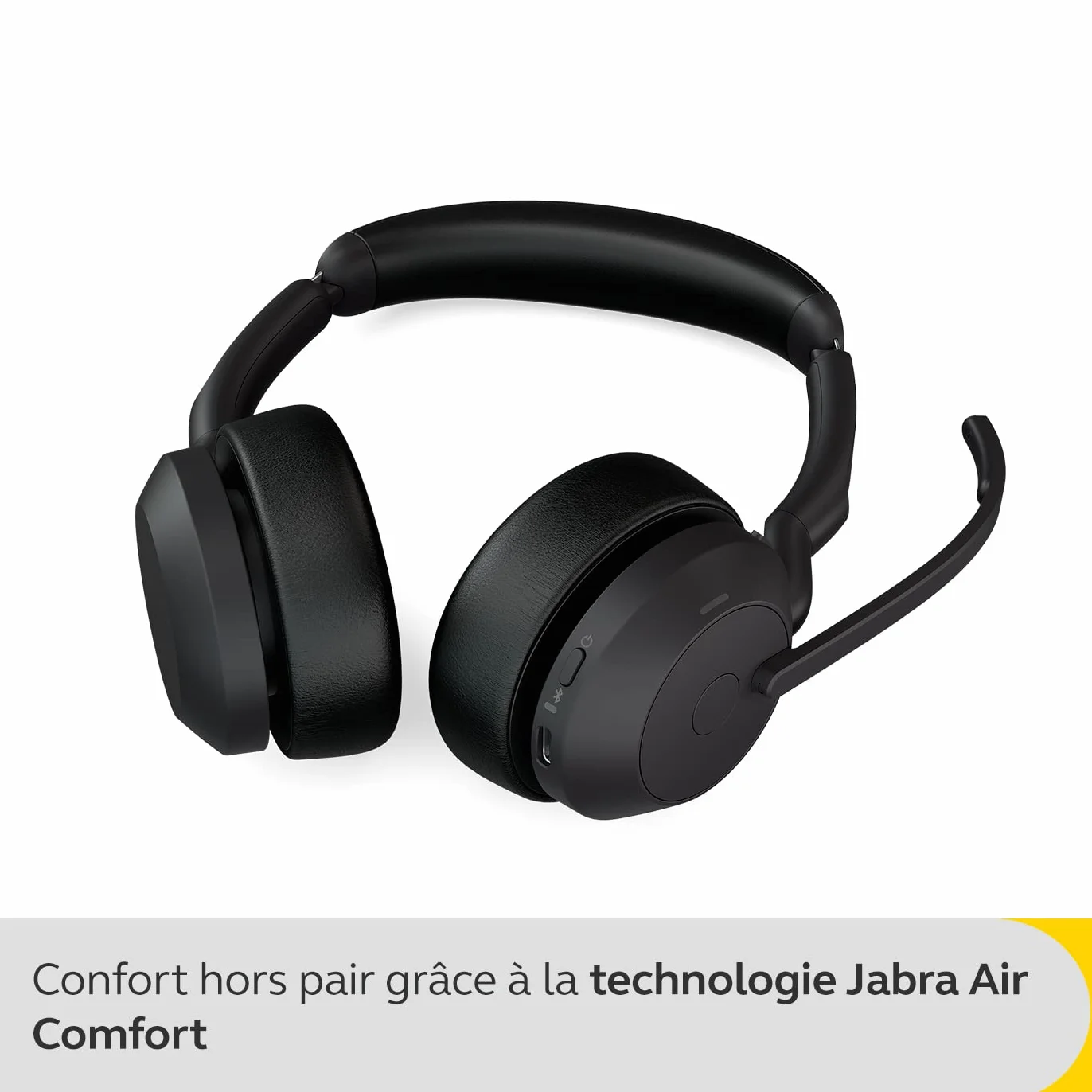 Jabra Evolve2 55 bezprzewodowy zestaw słuchawkowy stereo z podstawą ładującą, technologia Jabra Air Comfort, mikrofony z redukcją szumów i ANC - działa z platformami UC (Zoom, Google Meet) - czarny