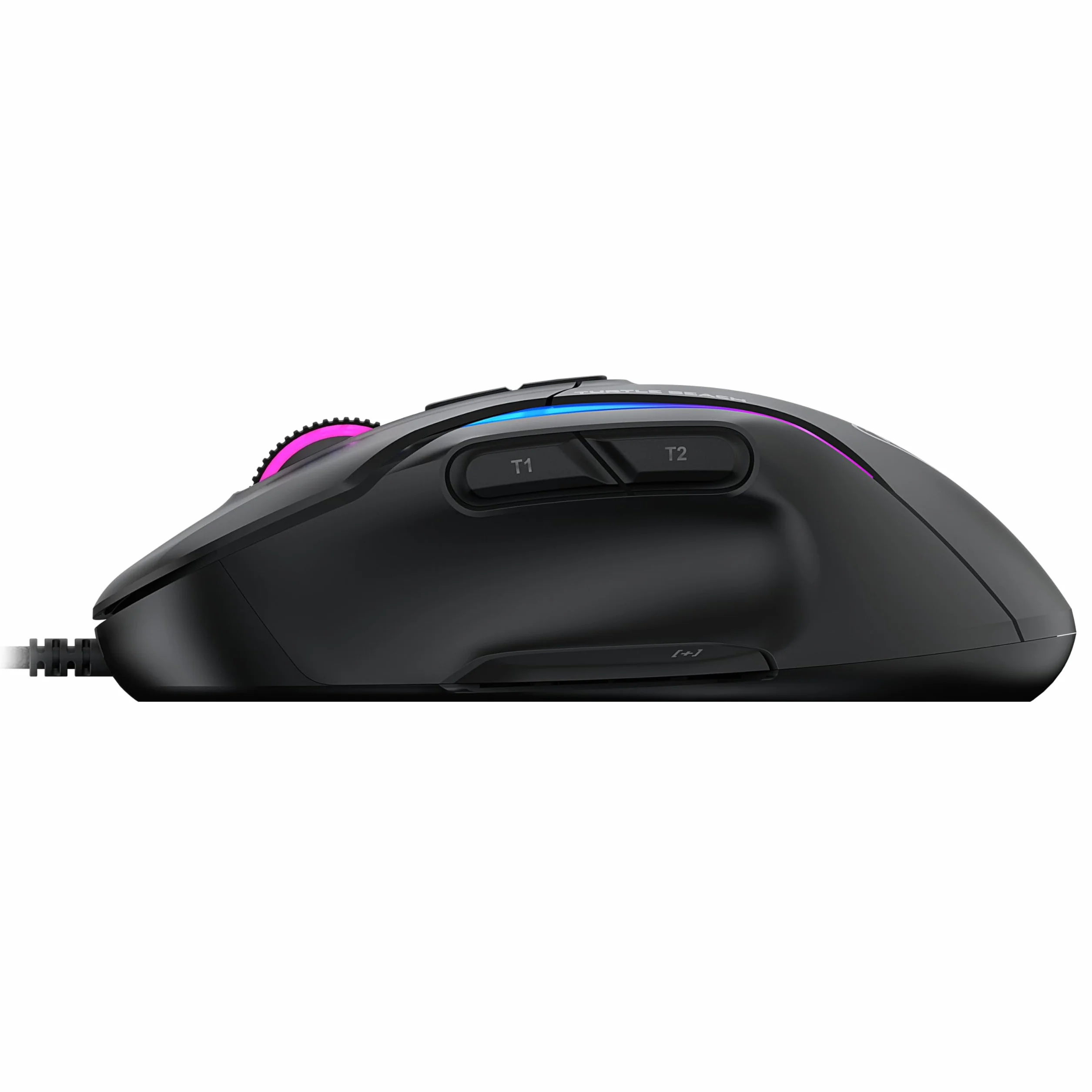 Turtle Beach Kone II Przewodowa ergonomiczna mysz do gier RGB, czujnik optyczny 26K DPI, prze??czniki optyczne 100 m, 23 konfigurowalne wej?cia, kó?ko przewijania 4D, czyste ?lizgacze PTFE, popielaty