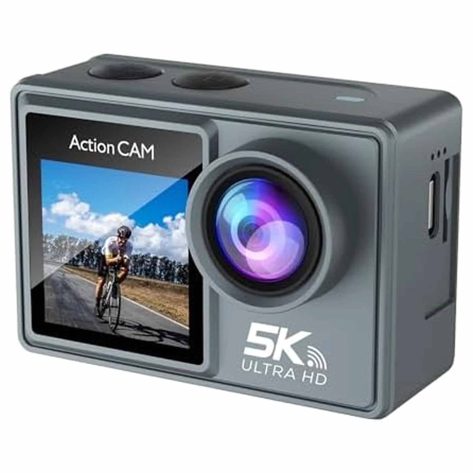 Nordzens Action Camera 5k + 64 Gb Memory Card, Waterproof 30m, Wifi & Wireless Mic Support, Mobile Phone Link, 170 Degree Wide Angle, Ideal for Travel, Cycling, Diving, Vlogging