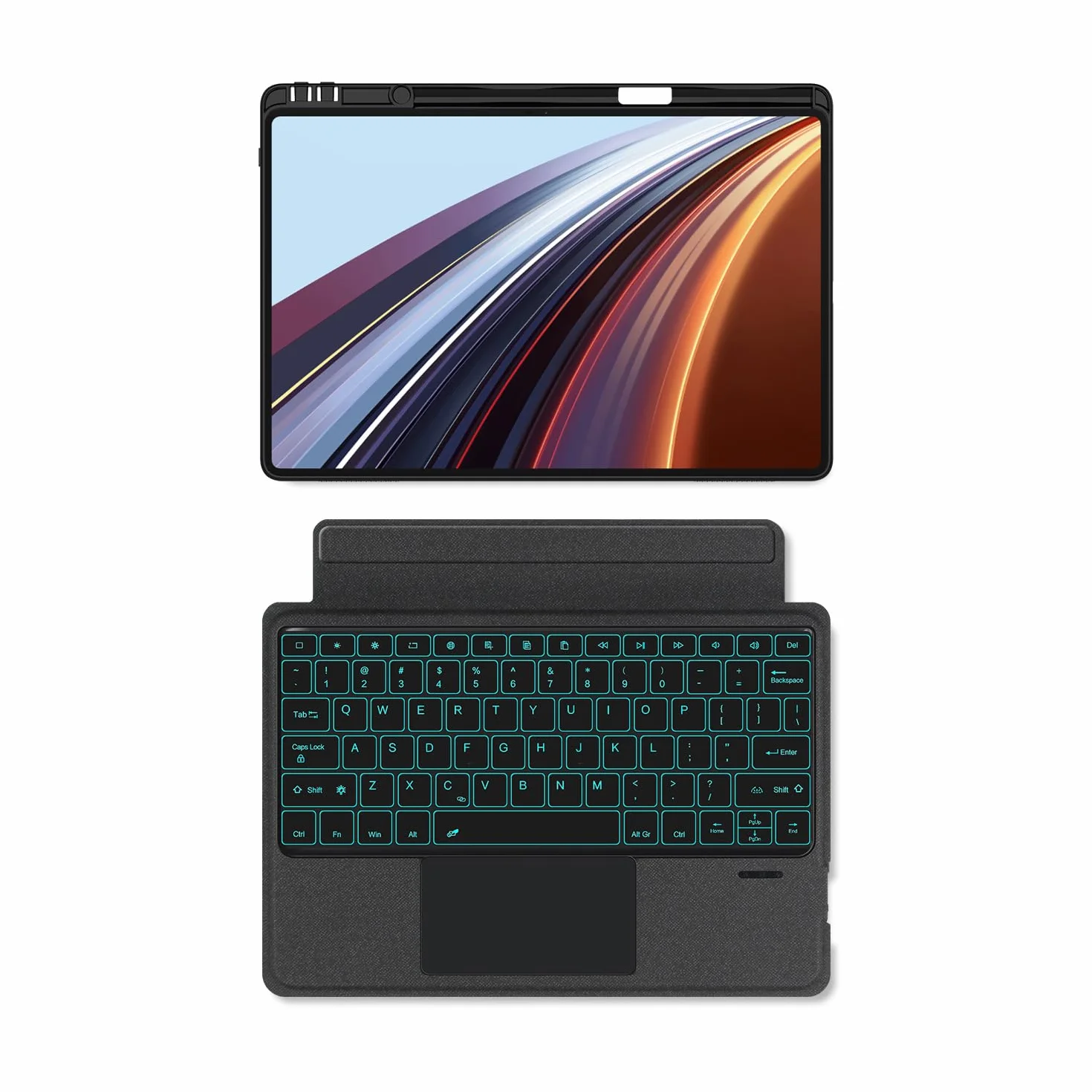 Etui z klawiaturą do Honor Pad X8 11 cali, Odłączana Podświetlenie Klawiatura Bezprzewodowa z Uchwytem Na Ołówek, Cienka Obudowa Folio z Myszą Bluetooth