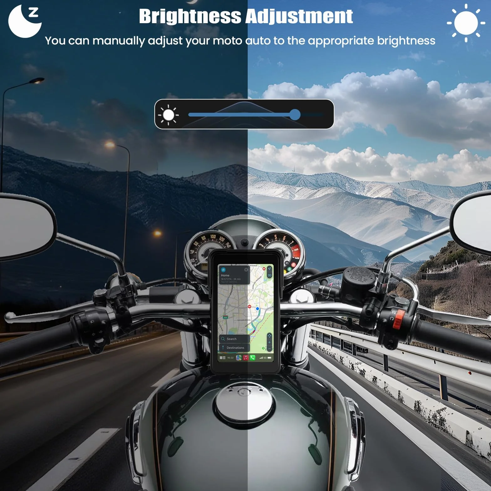[2026 CARPLAY] CAMECHO 5-calowy pionowy ekran dotykowy bezprzewodowy CarPlay dla motocykli z Android Auto bezprzewodowym GPS IP68 Bluetooth i regulacją EQ dla uniwersalnych motocykli