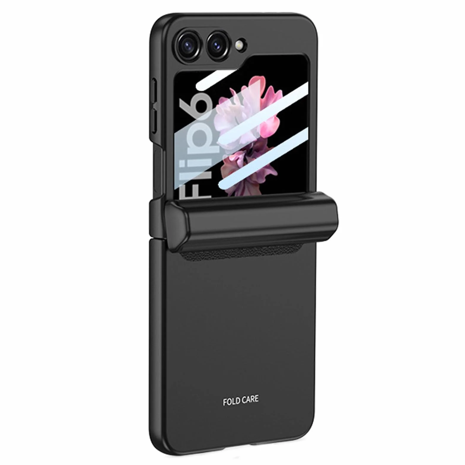 Etui do Samsunga Galaxy Z Flip 6, uchwyt S-Pen z magnetycznym zawiasem, wszechstronne etui na telefon komórkowy z etui ochronnym na ekran ze szkła hartowanego, czarne