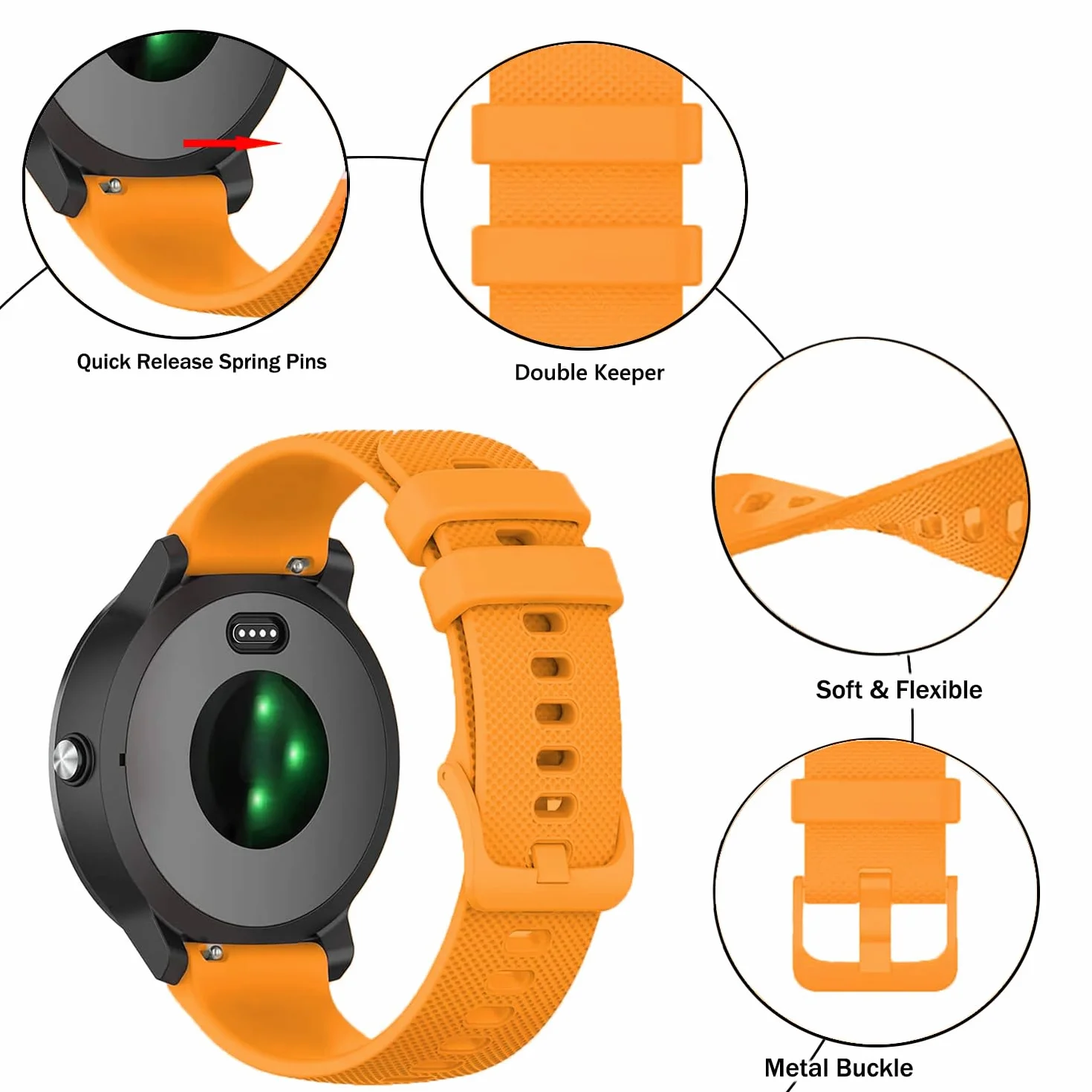 Pasek do Garmin Venu 2 Plus, 20 mm, silikonowy