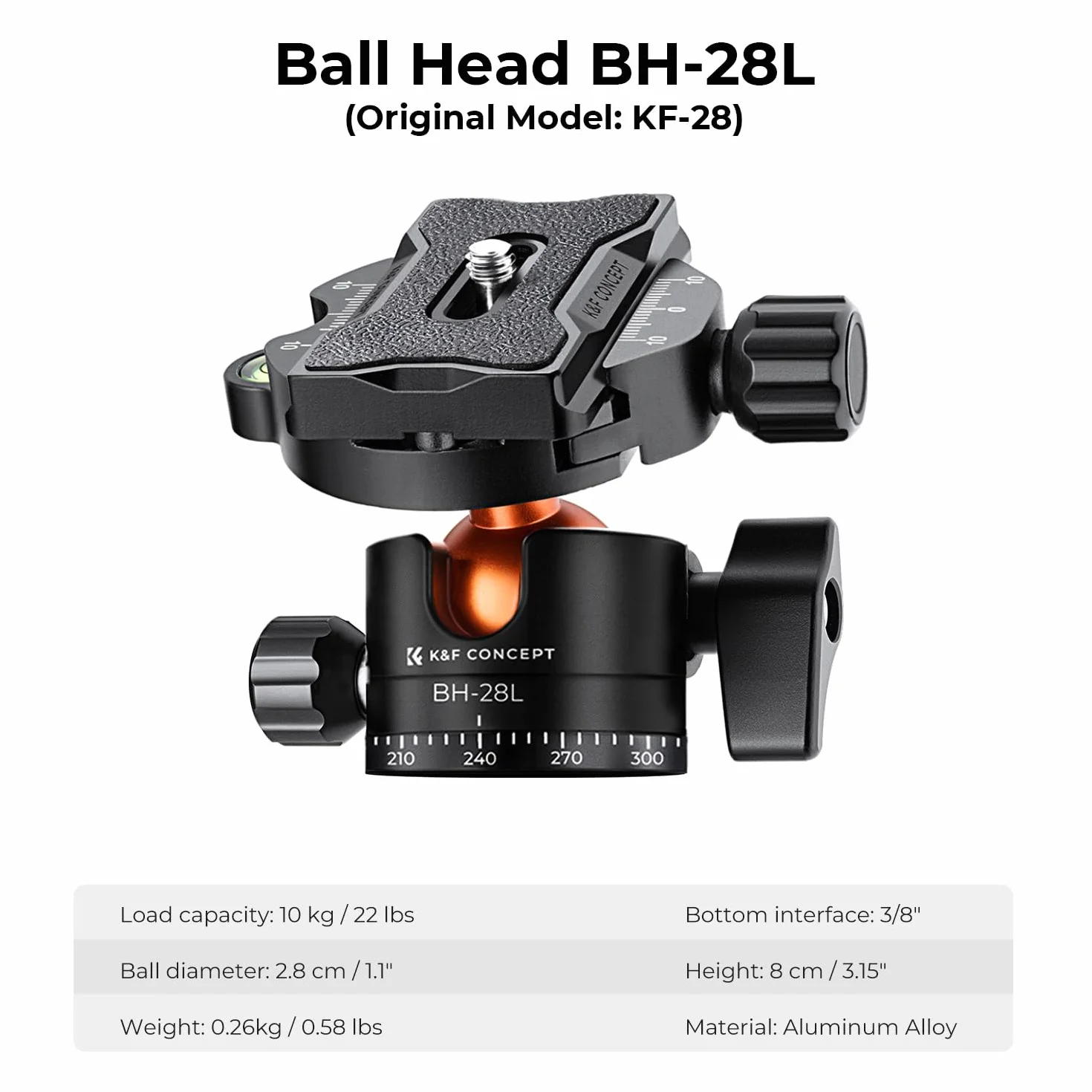 K&F Concept Statyw 200 cm, statyw do aparatu, tripod z kolumną środkową 90°, funkcja statywu jednonożnego, głowica kulowa 360° i gwint 1/4" do lustrzanki cyfrowej