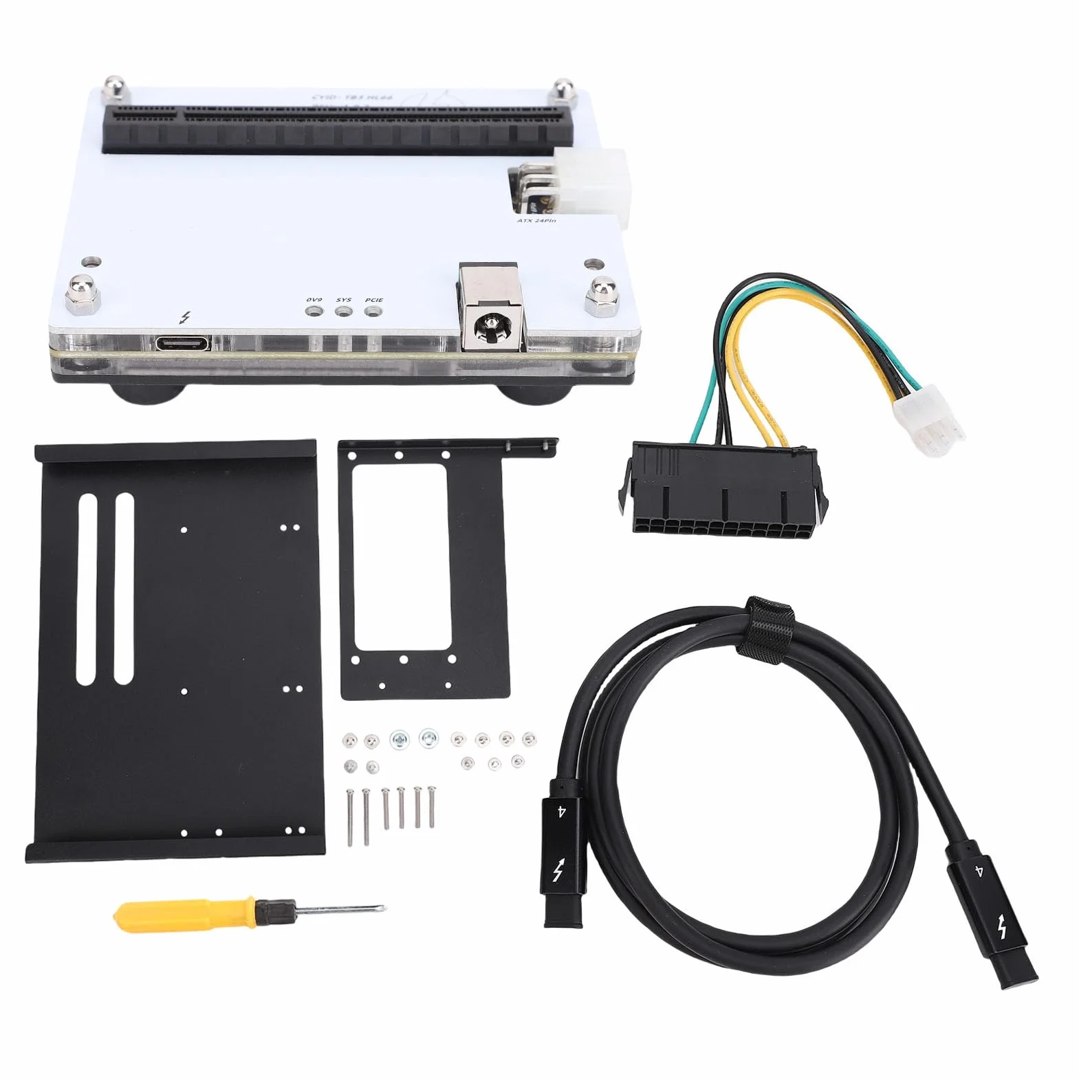 Generic Zewnętrzna Stacja Dokująca do Karty Graficznej Tryb Autonomiczny Gniazdo PCIE 16X Pasuje do Interfejsu 3 4 USB4 Przenośnych Konsol Gier, Entuzjastów Kart Dźwiękowych PCIE