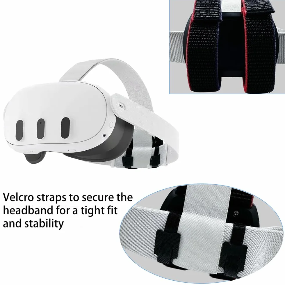 Pasek akumulatorowy VR do Meta Quest 3, zewnętrzny mobilny pasek mocujący do Meta Quest 3, kabel do ładowania zestawu słuchawkowego VR i power bank, zestaw klipsów mocujących, uchwyt, akcesoria do