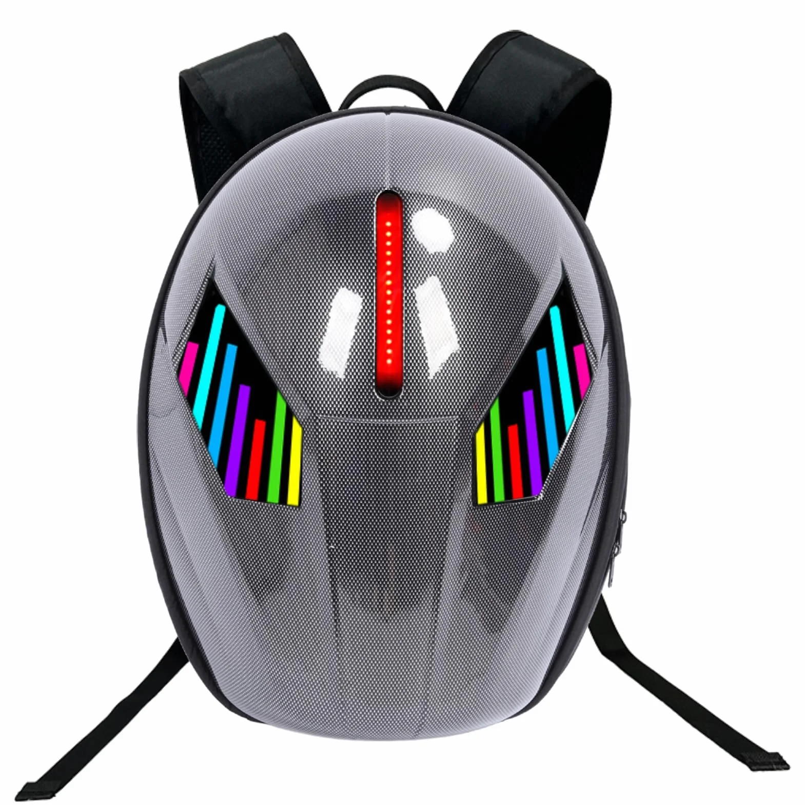 Hyuduo Plecak LED, Plecak Motocyklowy z twardą obudową 3D i Programowalnym Ekranem, Torba na Laptopa o Dużej Pojemności dla Mężczyzn, z Miejscem do Przechowywania 19,69 Cala,