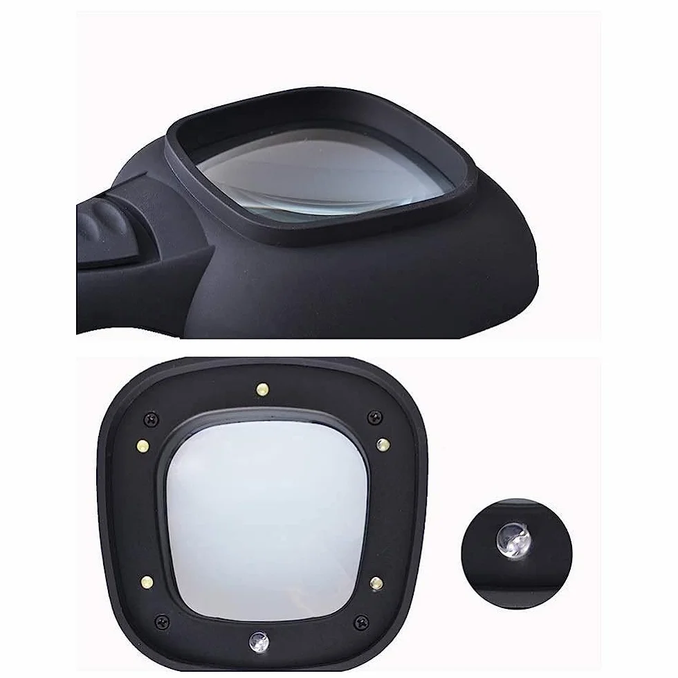 Lupa ręczna z podświetleniem LED do czytania Potężna ręczna lupa z dużym obiektywem 5X ze światłami i lupą ze światłem/Czarny Comfortable anniversary
