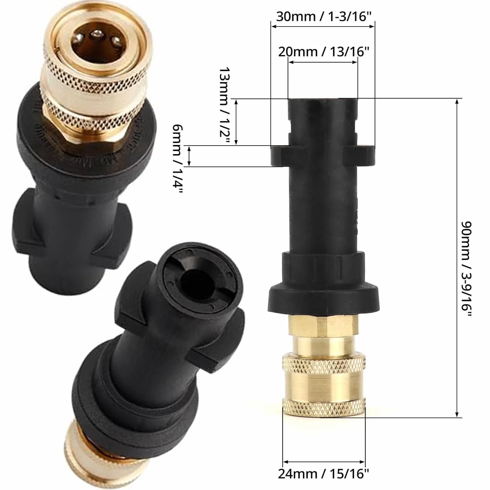 Adapter do myjki wysokociśnieniowej szybkozłączka 1/4" kompatybilny z Karcher Kärcher K2 K3 K4 K5 K6 K7 2 sztuki