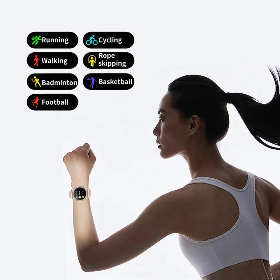 V23 Pro Bluetooth Inteligentny zegarek IP67 Wodoodporny, w pełni dotykowy opaska monitorująca aktywność fizyczną Ciśnienie krwi Lady Smartwatch dla iOS Android (C) little surprise
