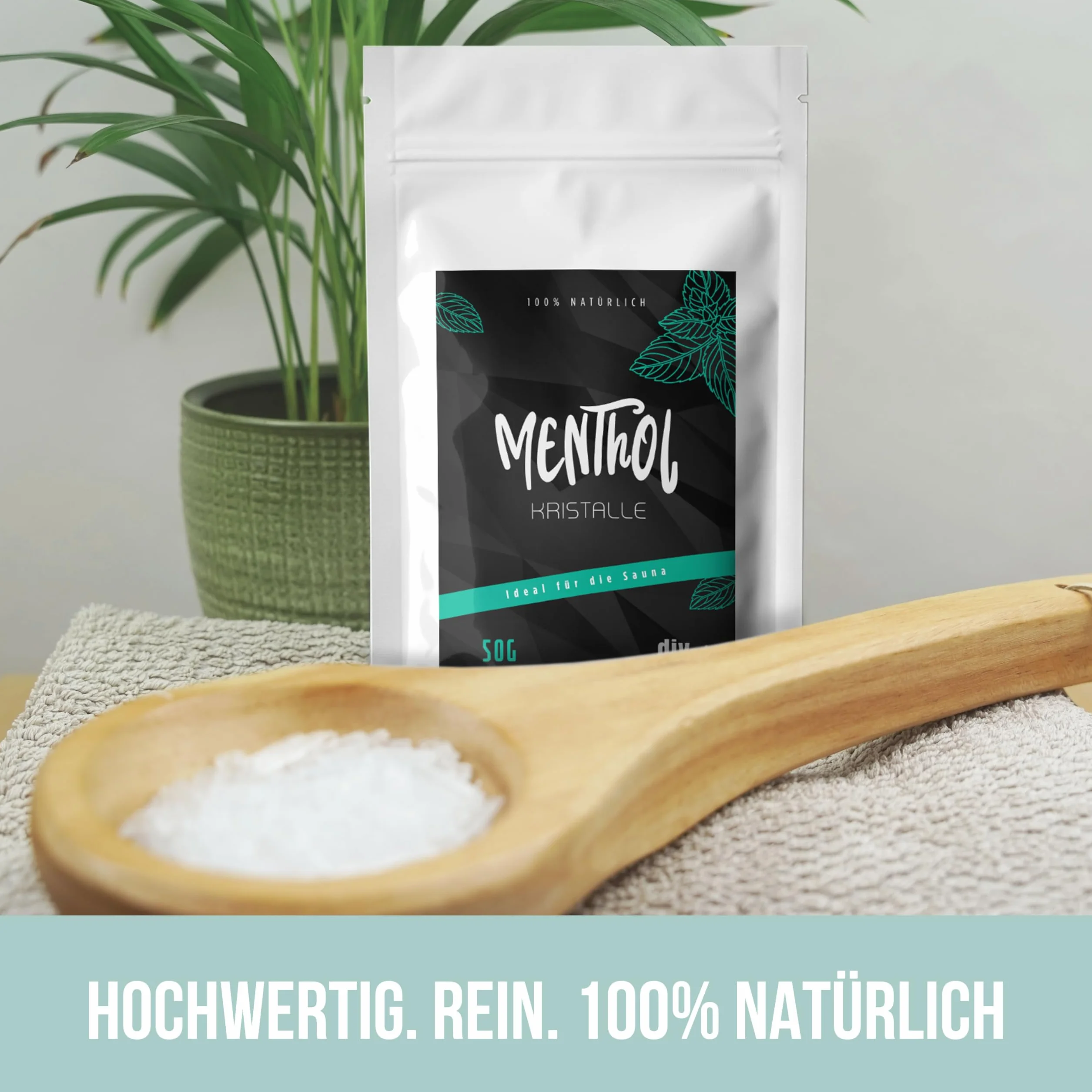 100g kryształków mentolowych w praktycznej torebce z suwakiem - certyfikowana jakość premium ze 100% czystego olejku miętowego - idealne jako napar do sauny - kryształki lodu