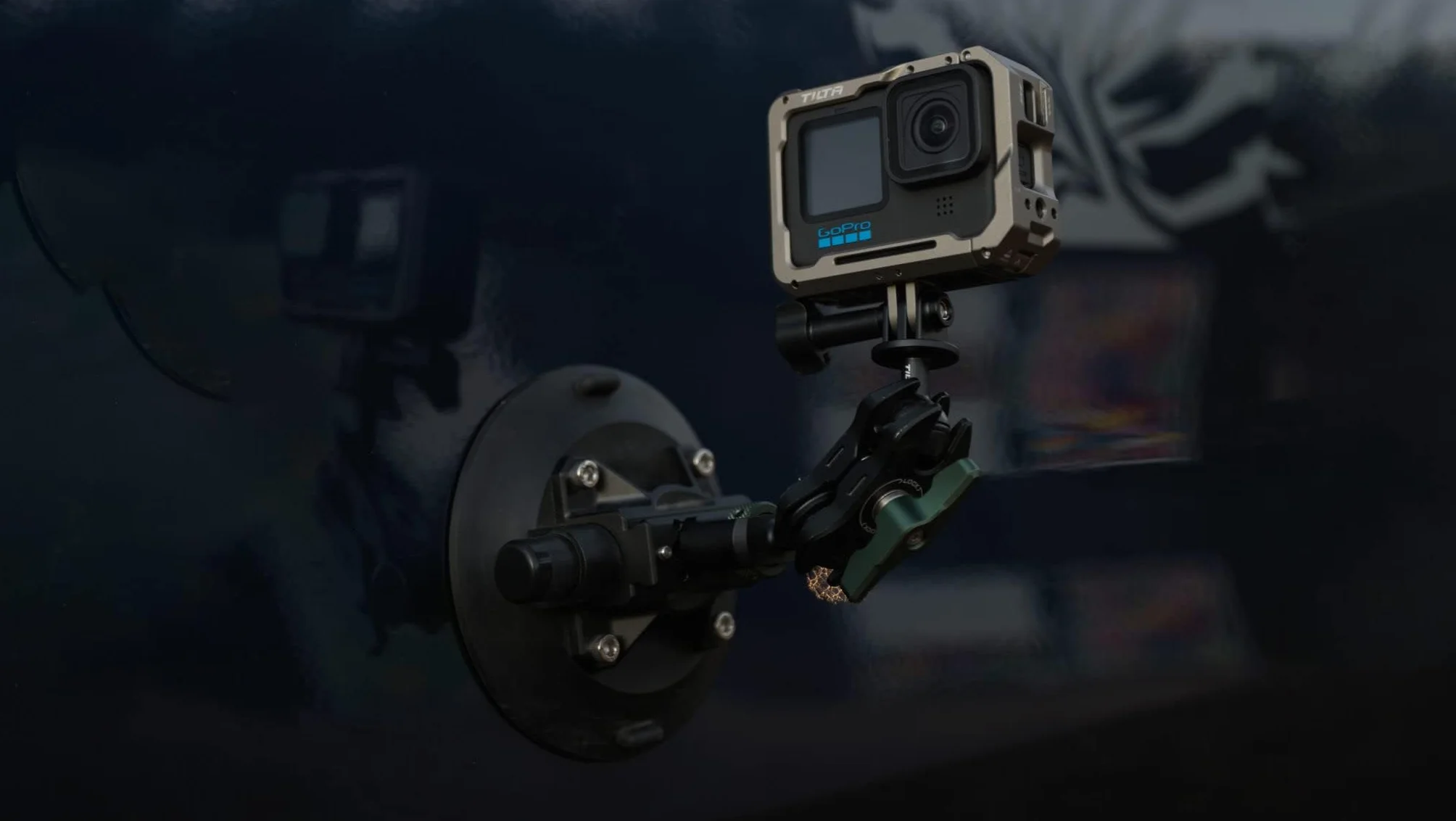 Tilta Uniwersalny zestaw montażowy do kamery sportowej - 11,5 cm mocny uchwyt na przyssawkę z mini ramieniem przegubowym - kompatybilny z GoPro Hero 11, DJI Action 3, Insta360 X3 i innymi,