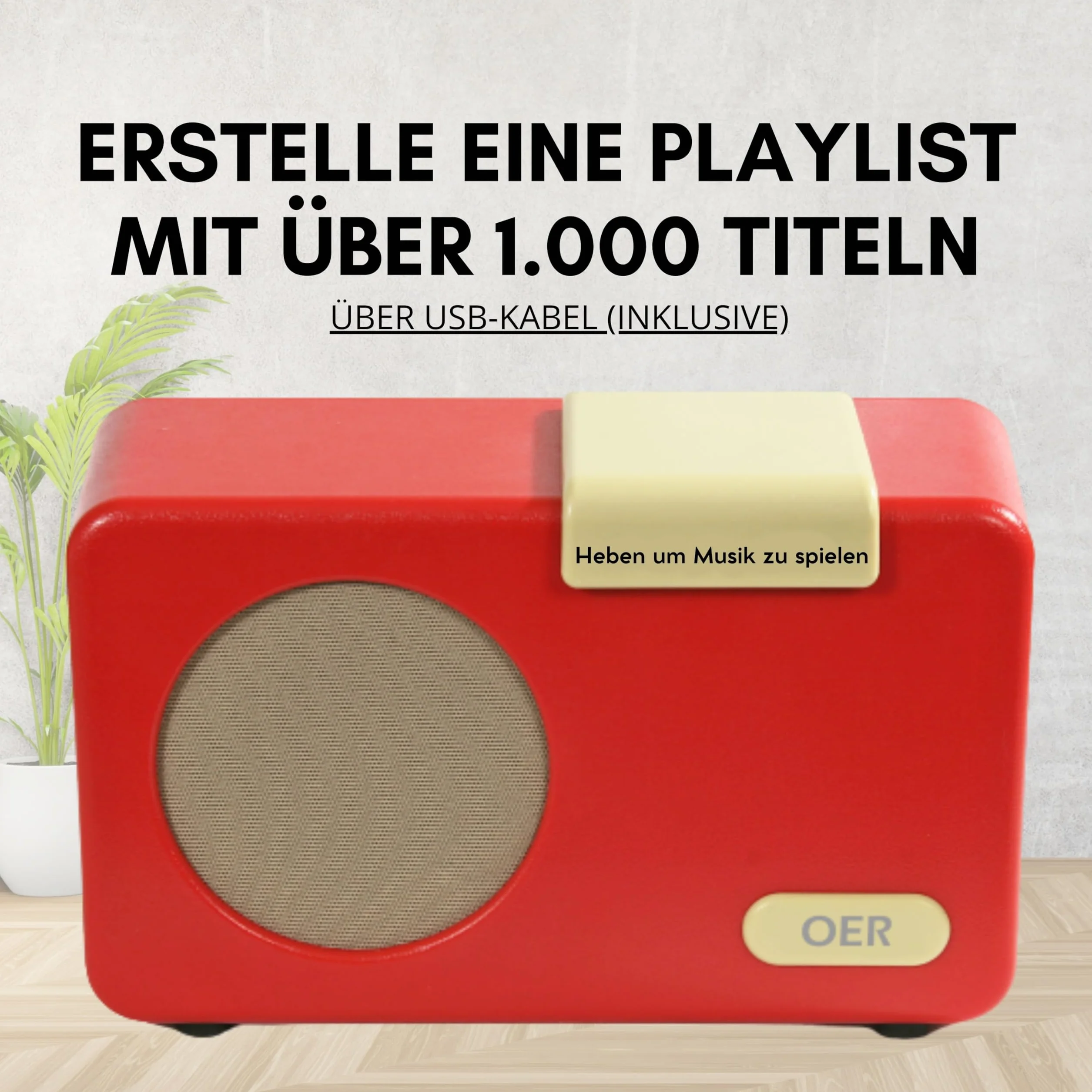 OER Odtwarzacz muzyczny dla osób z chorobą Alzheimera i demencją, radio z łatwą obsługą, prezent dla osób z demencją
