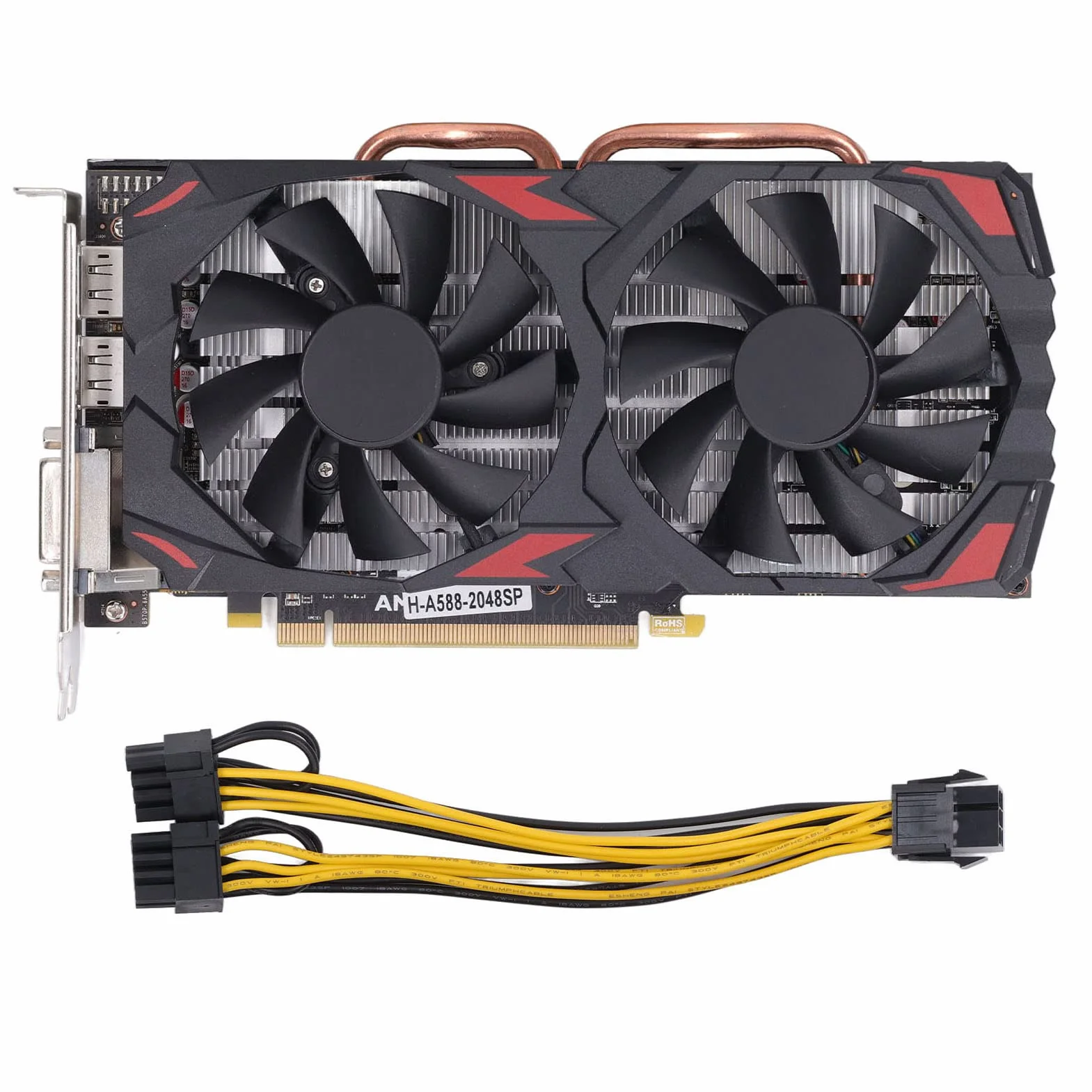 Karta Graficzna Radeon RX 580 8GB GDDR5 Karty Graficzne do Gier 256BIT Karta Graficzna RX 580 z Dwoma Wentylatorami DVI DP HDML Plug and Play