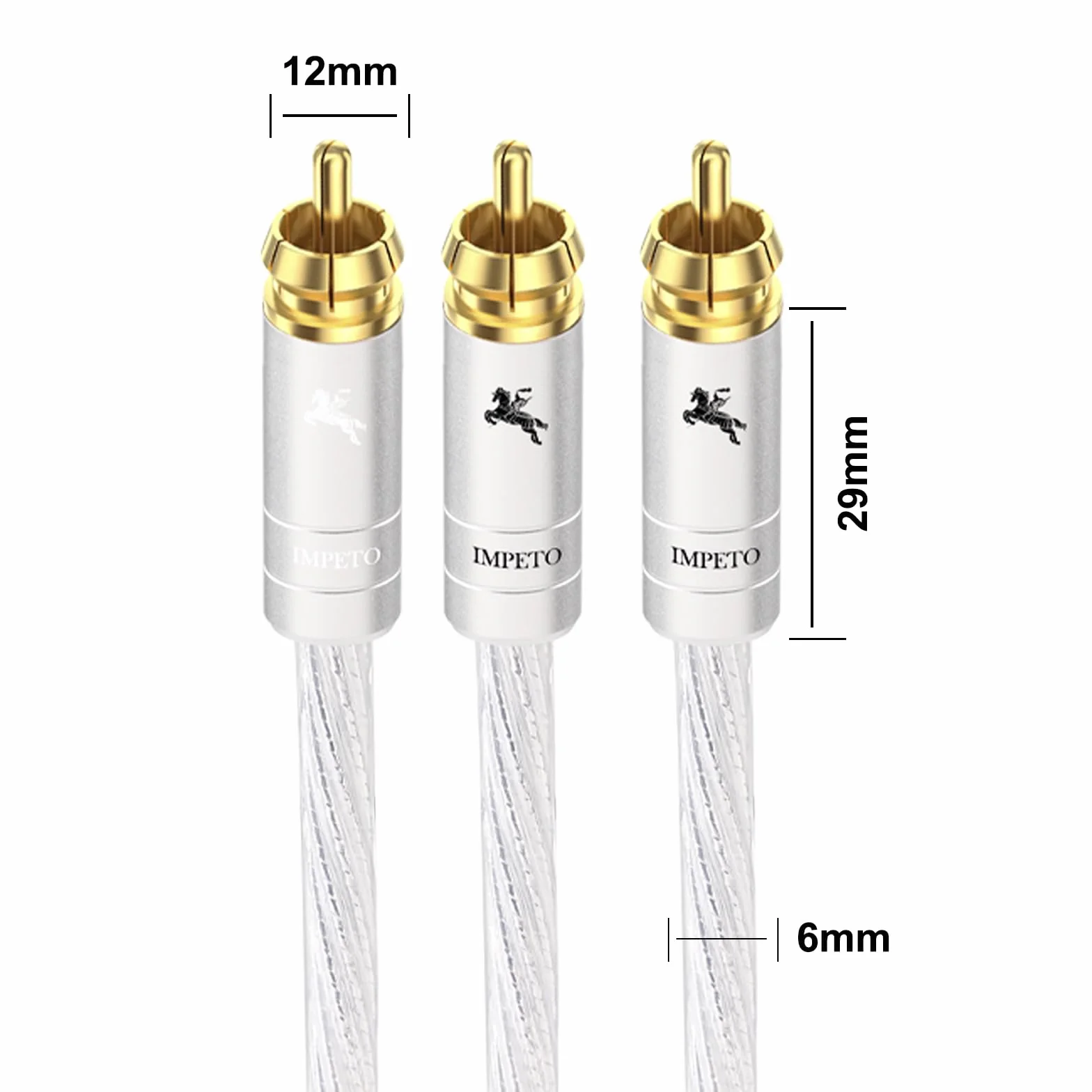 Impeto High End Audiophile kabel audio 1 cinch na 2 cinch Y, S-OCC 1 RCA na 2 RCA cinch, stereo kabel audio do telewizora, komputera, telefonu komórkowego, odtwarzacza MP3, głośnika, kina domowego