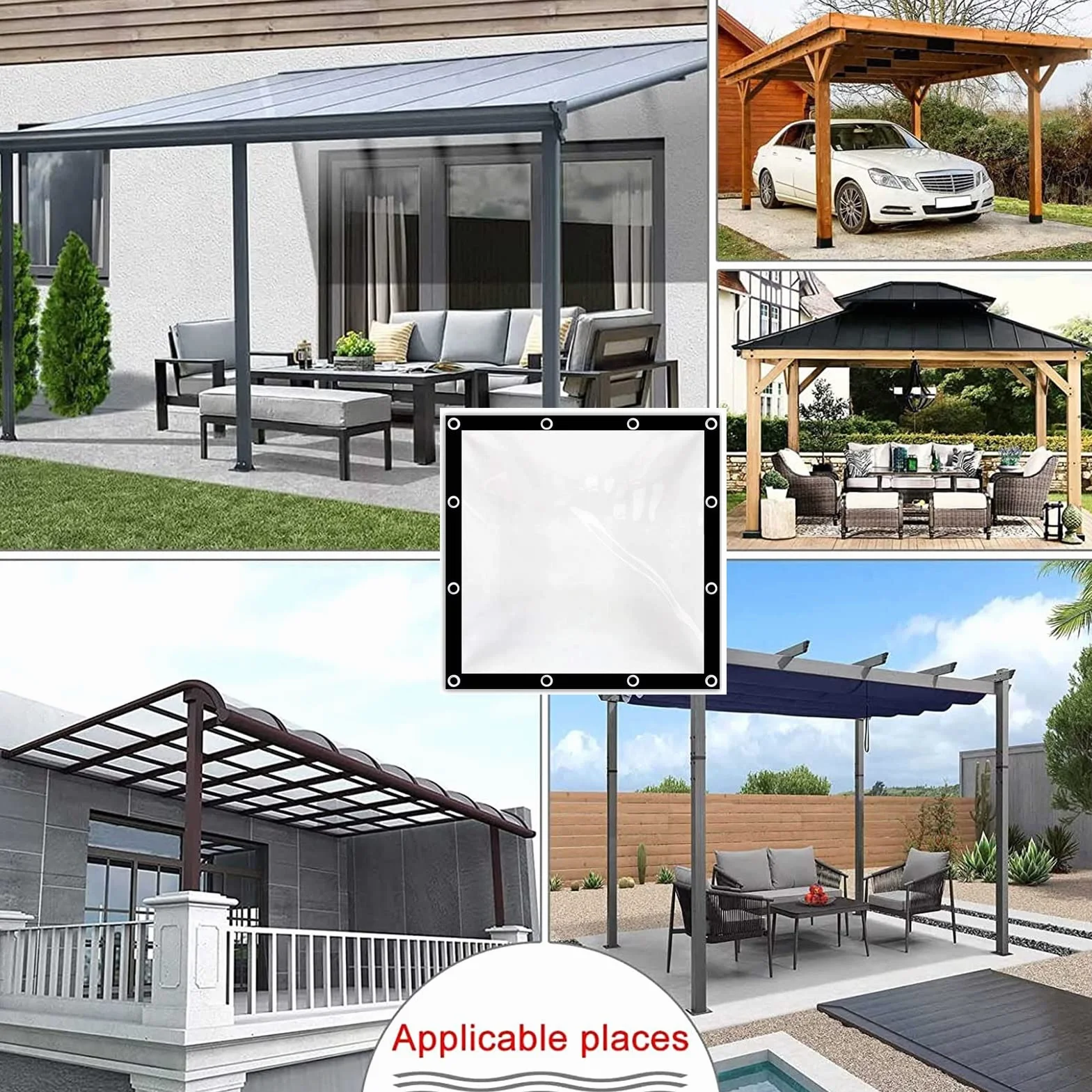 Przeźroczysta Plandeka Zasłona Outdoorowa Wiatroodporna Balkonowa 1x3m