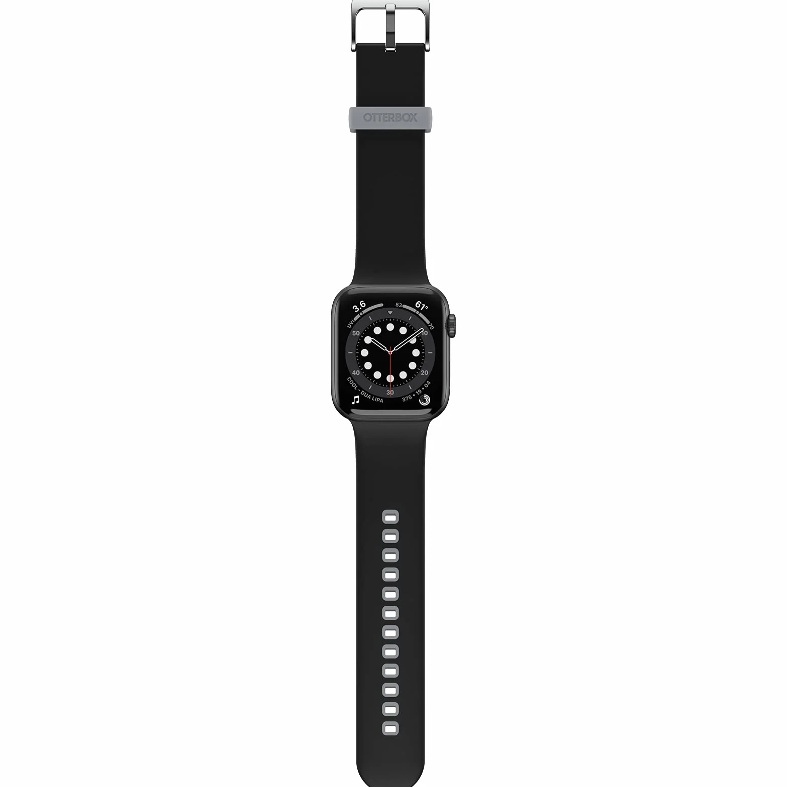 OtterBox Całodzienny pasek do zegarka Apple Watch 44/45/46mm, wytrzymały, miękki w dotyku silikonowy pasek do zegarka Apple Watch, Autobahn Black