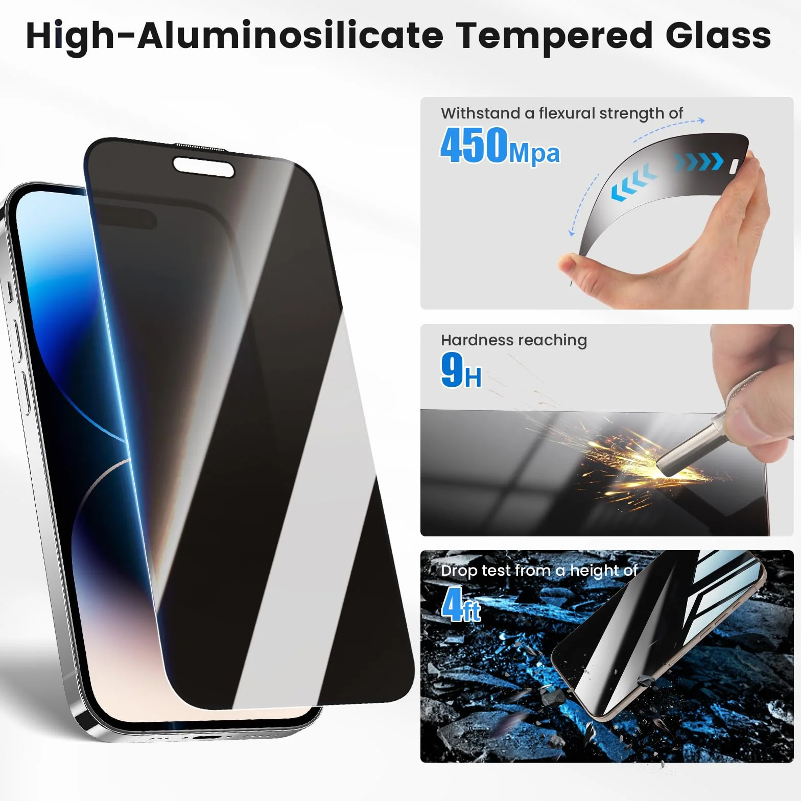 Ochrona ekranu 360 do iPhone'a 16 Pro Max, 2 sztuki, automatyczne wyrównanie bez kurzu, pełna osłona, łatwa instalacja, 4-kierunkowe szkło hartowane dla Apple 16 Pro Max, 2 sztuki