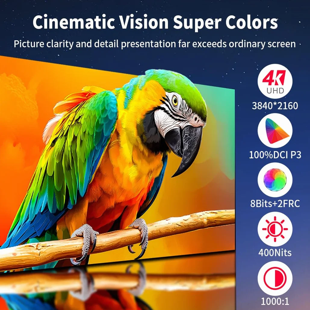 Przenośny monitor 4K ekran dotykowy 17,3", 120 Hz, obsługa MPP Stylus | UHD |100% DCI-P3 |Anti-Glare Eye Care | VESA i Smart Cover | Mobile Monitor do laptopa, konsoli do gier PC