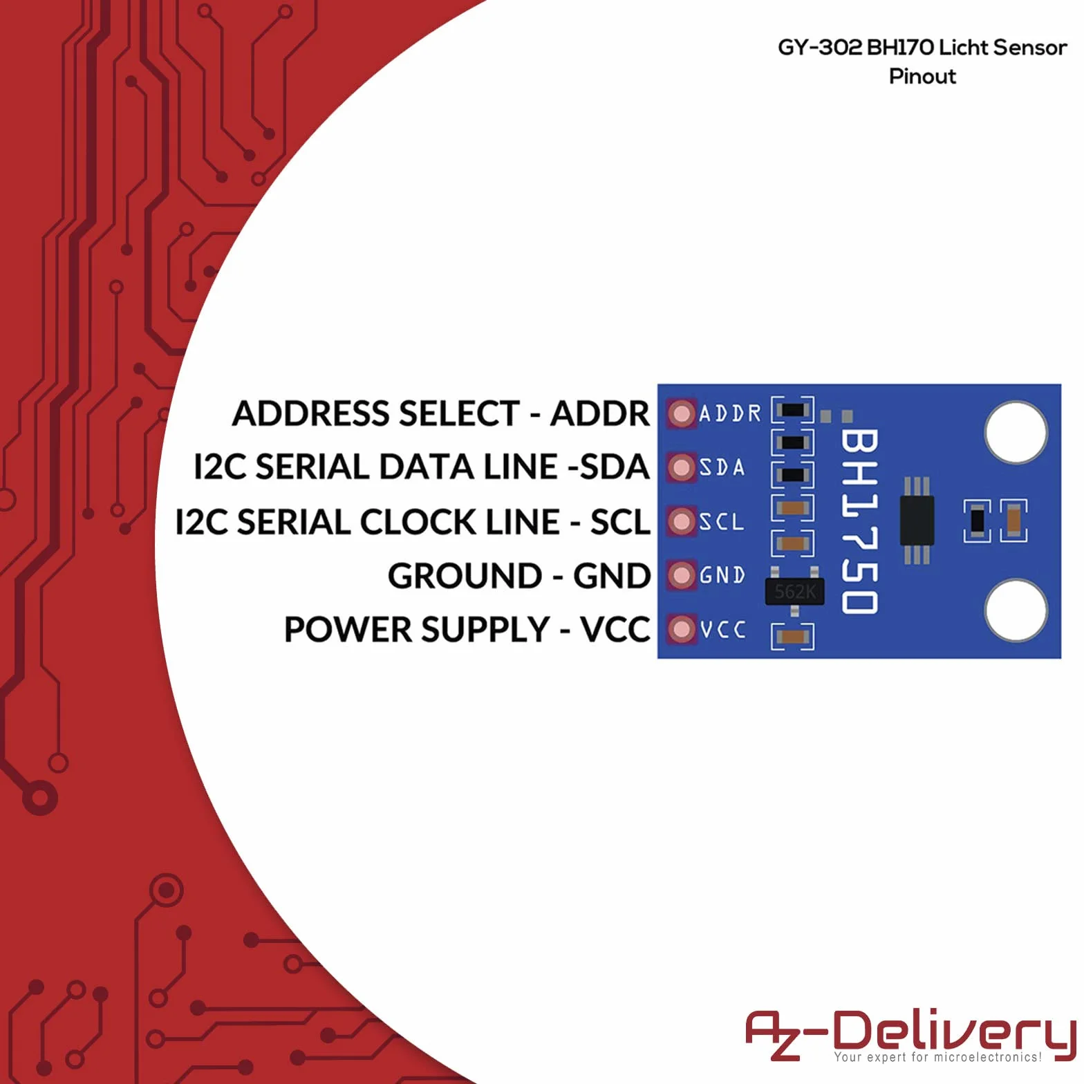 AZDelivery 3 x GY-302 BH1750 Czujnik światła Czujnik jasności kompatybilny z Arduino i Raspberry Pi
