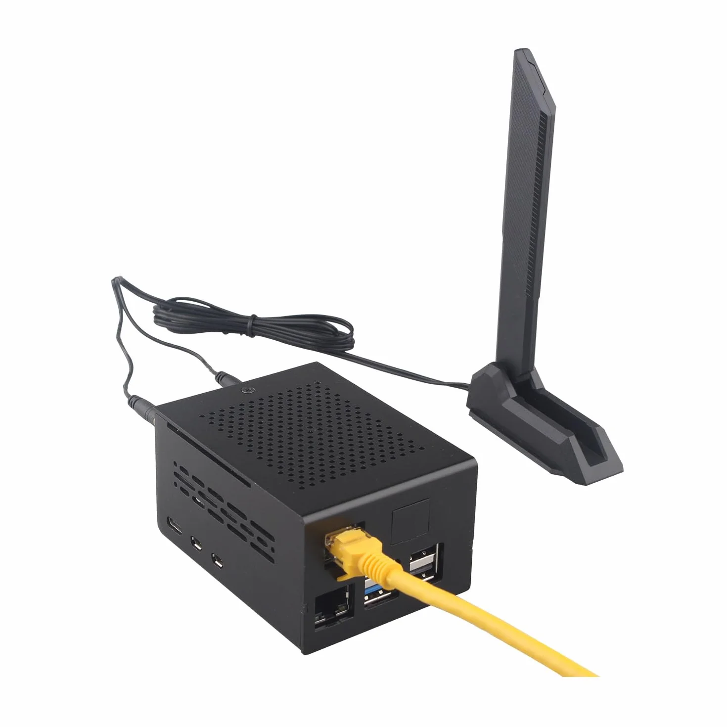 ZDE ZP596C PCIe do M.2 E Key HAT magnetyczna antena bazowa WiFi7 6 6E 5 PCIe do portu sieciowego Ethernet 2,5G HAT z etui ZC506 dla Raspberry Pi 5 obsługa Google TPU WiFi 7 BE200 WIFI6E AX210 MT7922
