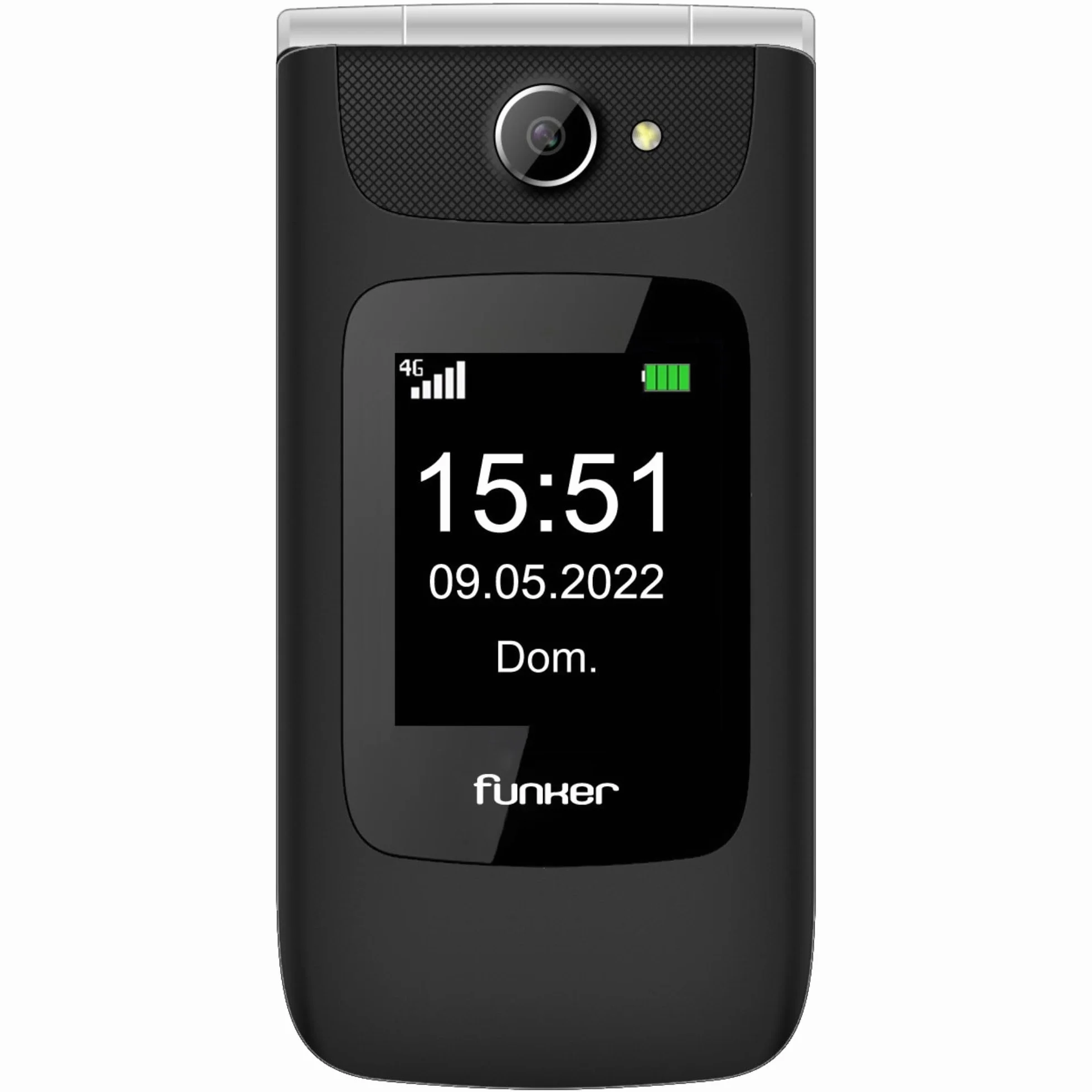 Funker C250 Comfort Power 4G - telefon komórkowy z klapką dla seniorów, stacja ładująca, klawiatura o wysokim kontraście, przycisk SOS, łatwy w użyciu, 3 bezpośrednie wspomnienia, bateria 1450 mAh