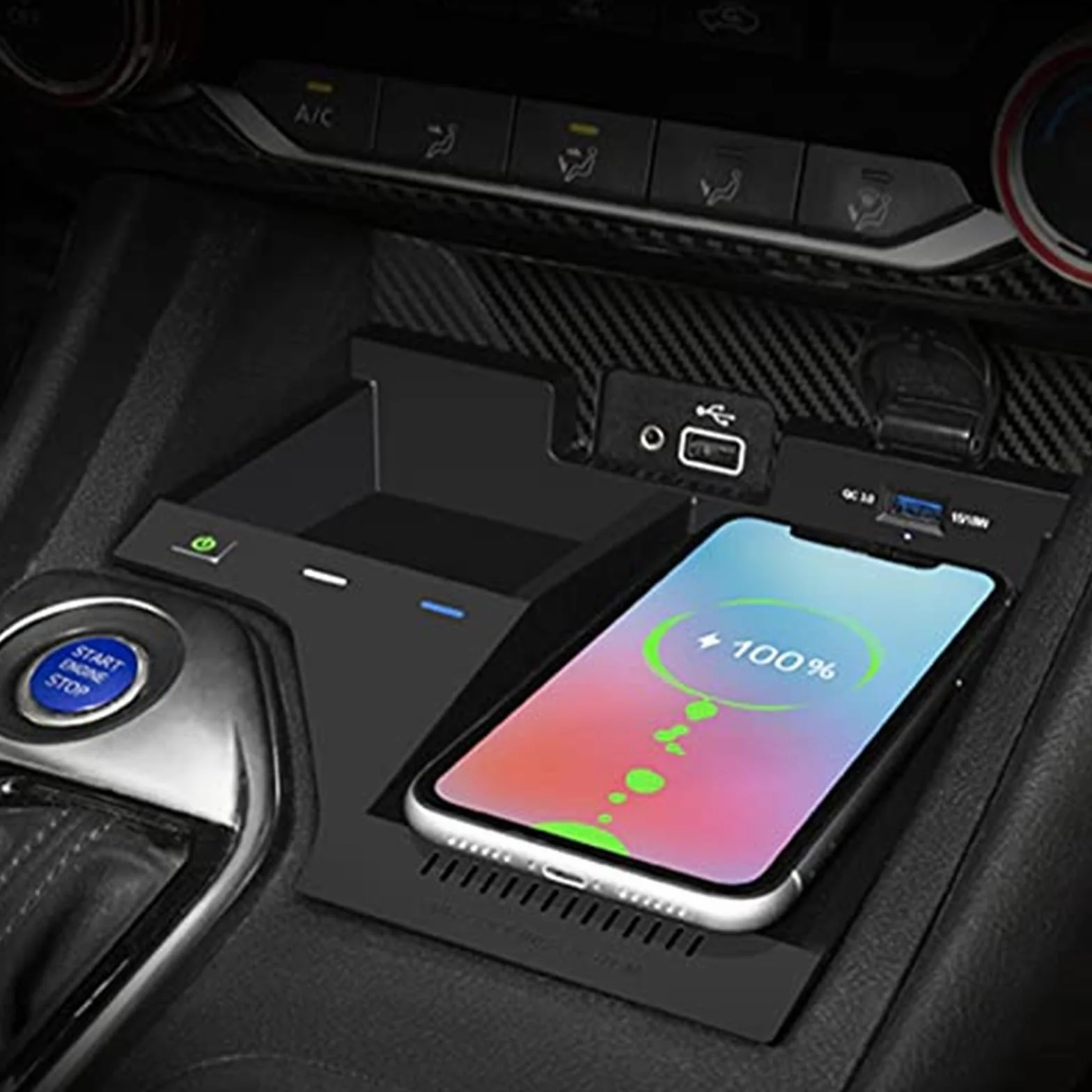 Bezprzewodowa ładowarka samochodowa 15 W Bezprzewodowa ładowarka samochodowa Qi Pad Uchwyt samochodowy na telefon z portem ładowania USB, dla NISSAN, Sylphy 2020-2021 Podkładka ładująca bezprzew