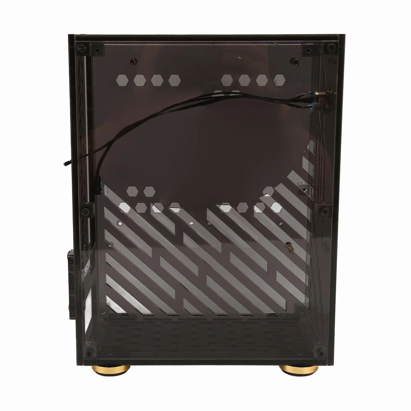 Obudowa Mini ITX Przezroczysty panel akrylowy Chłodzenie 360 ​​stopni Kompaktowa, lekka obudowa Mini PC dla entuzjastów majsterkowania i małych konstrukcji Pojemność 4,3 l Rozmiar (Czarny)